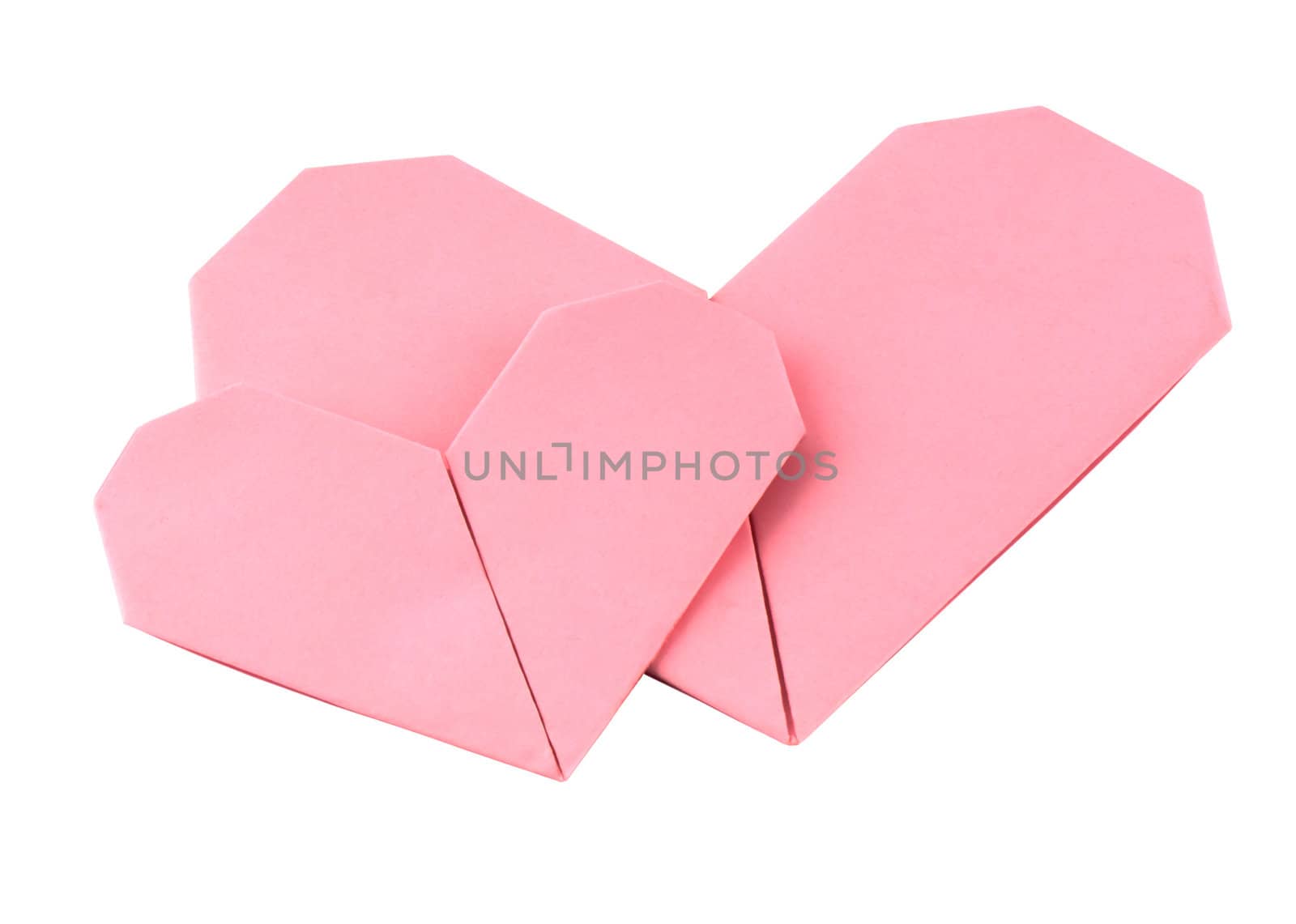 Paper heart isolated on white