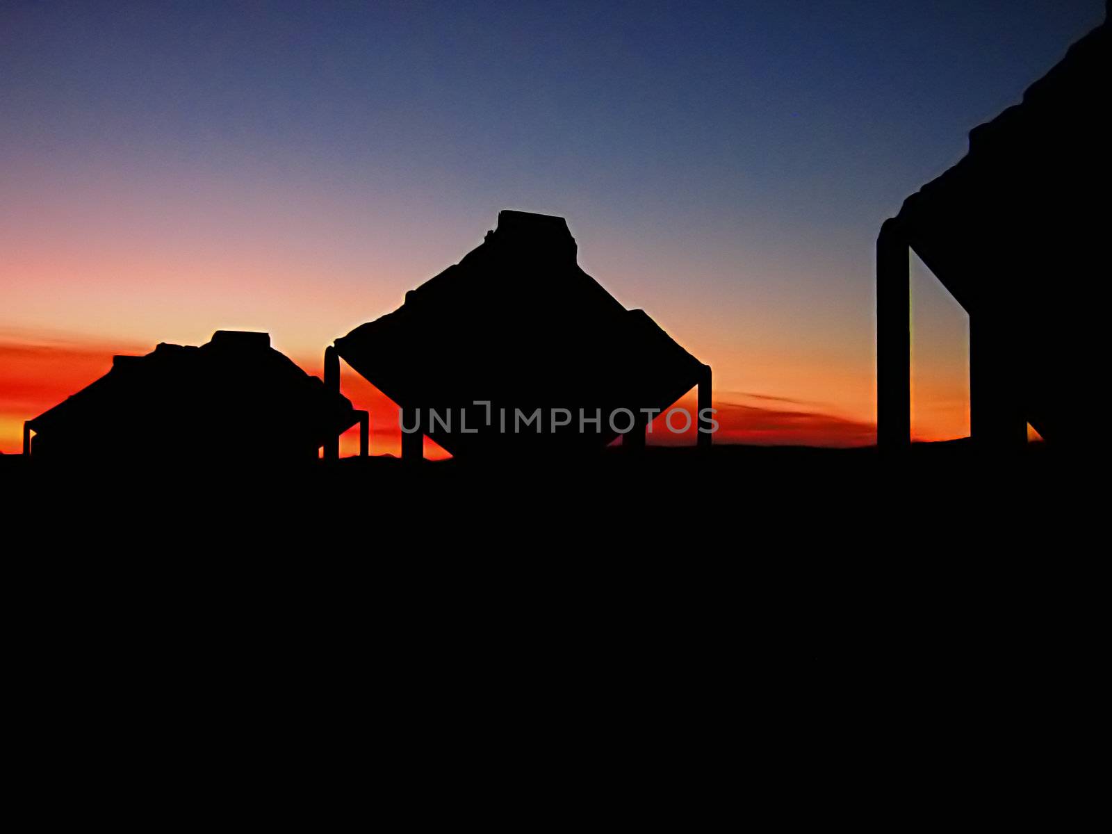 A photograph of old industrial ruins.