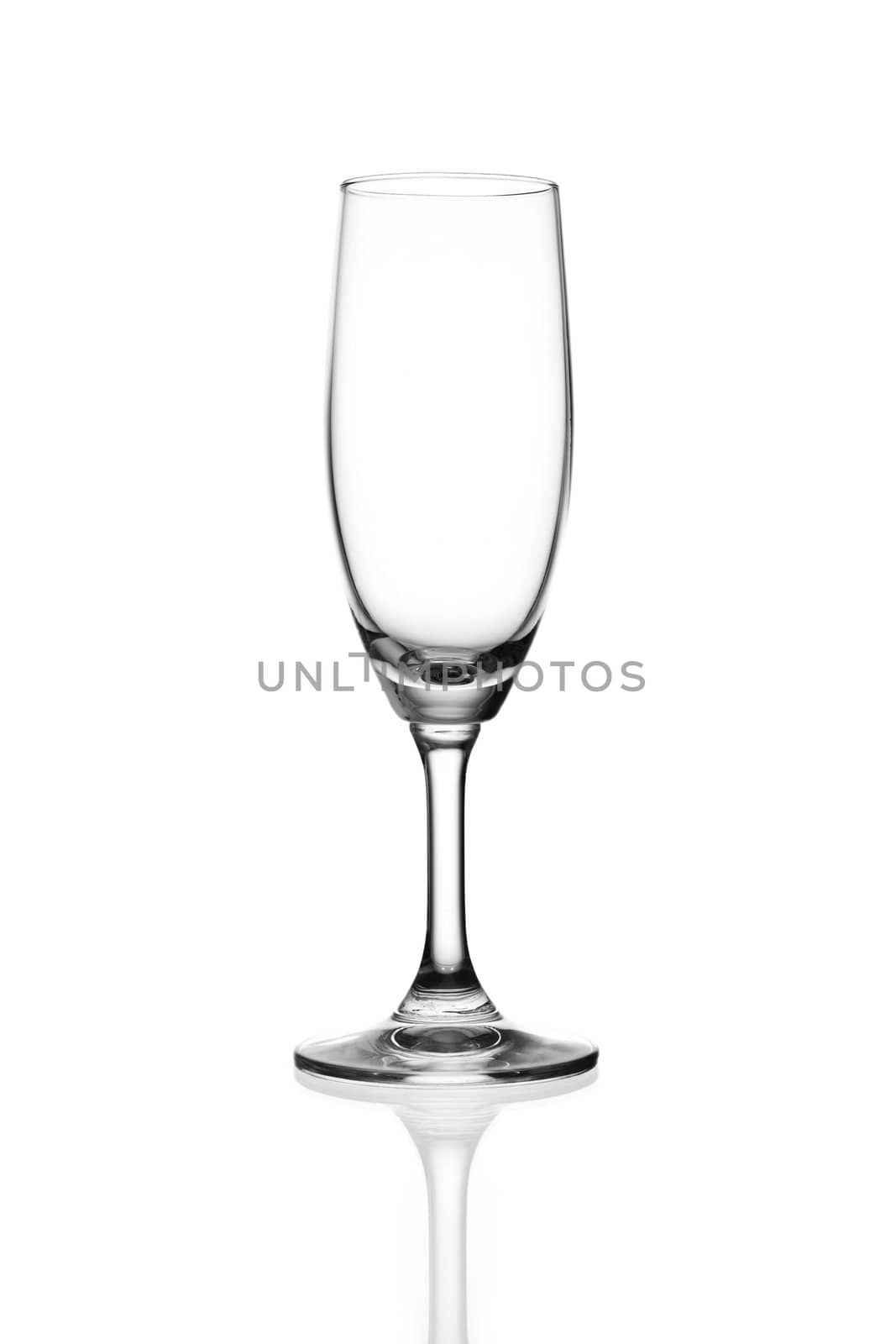 empty wine glass isolated