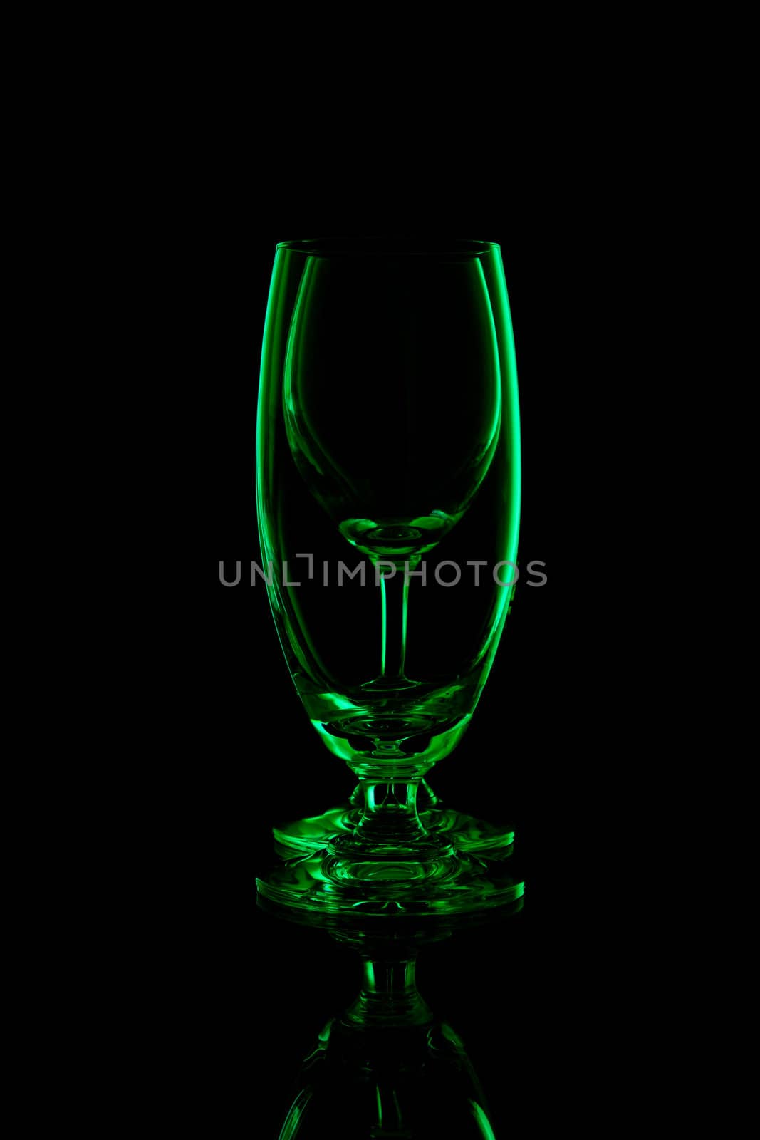 wine glass isolated on black background