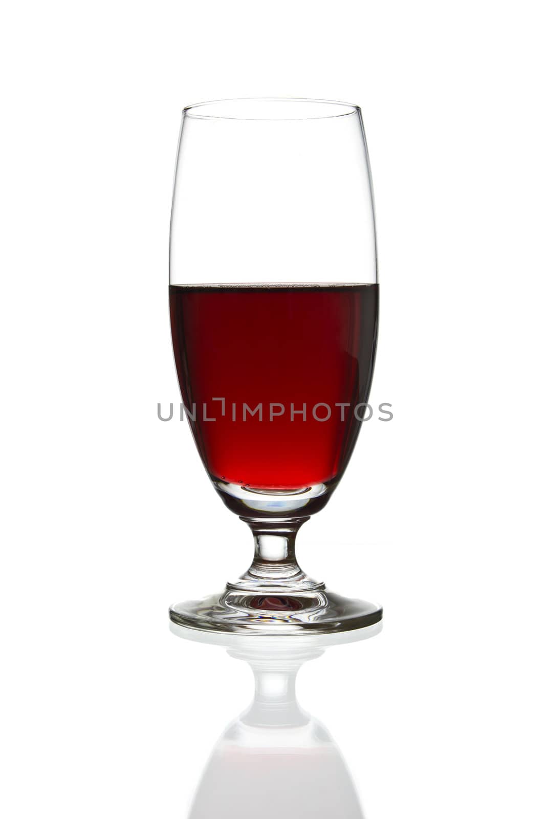 wine glass and red wine isolated