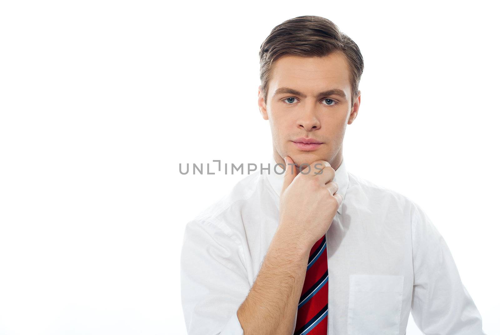 Closeup portrait of a casual young businessman