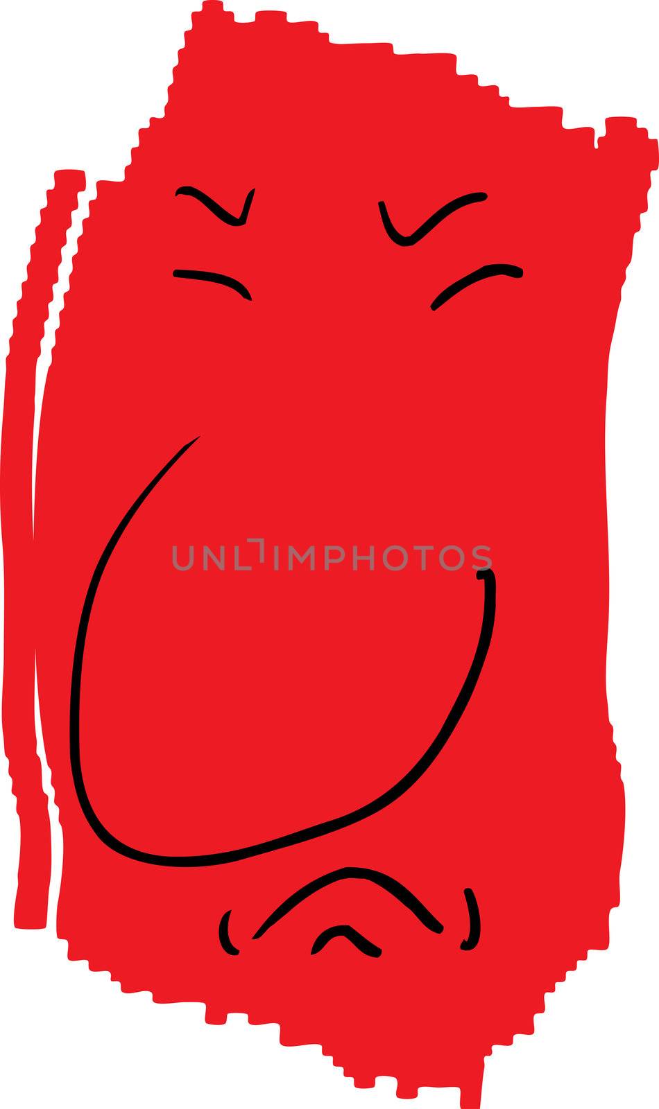 Disgusted face sketch isolated over white background