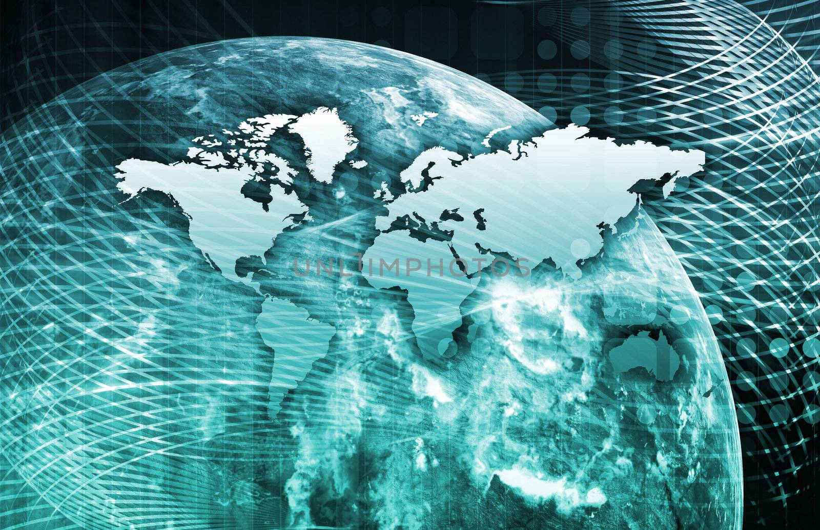 Security Network Data of the World Background