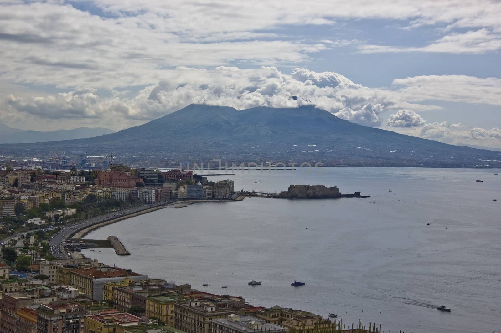 view of the bay of Naples and the Mt. Vesuvius, Italy