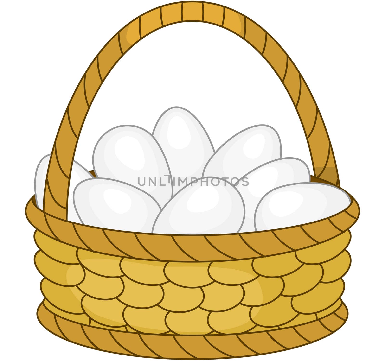 Basket with white eggs by alexcoolok