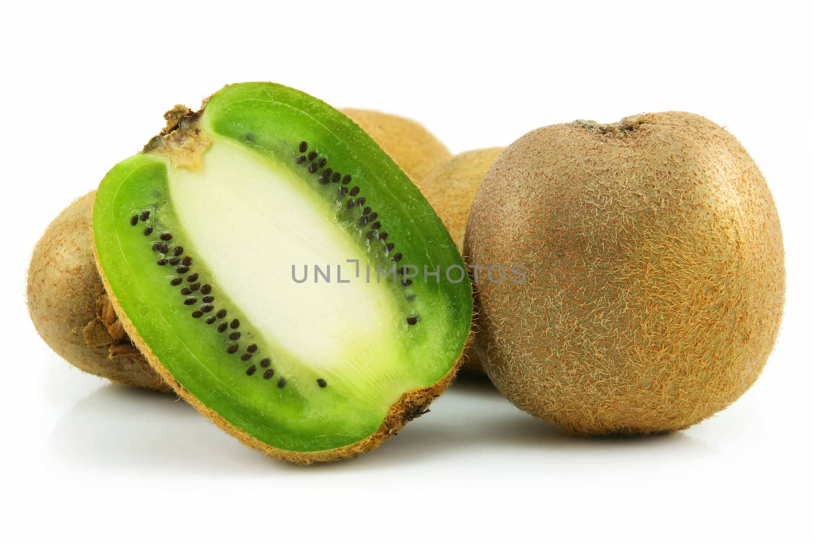 Ripe Sliced Kiwi Isolated on White  by alphacell