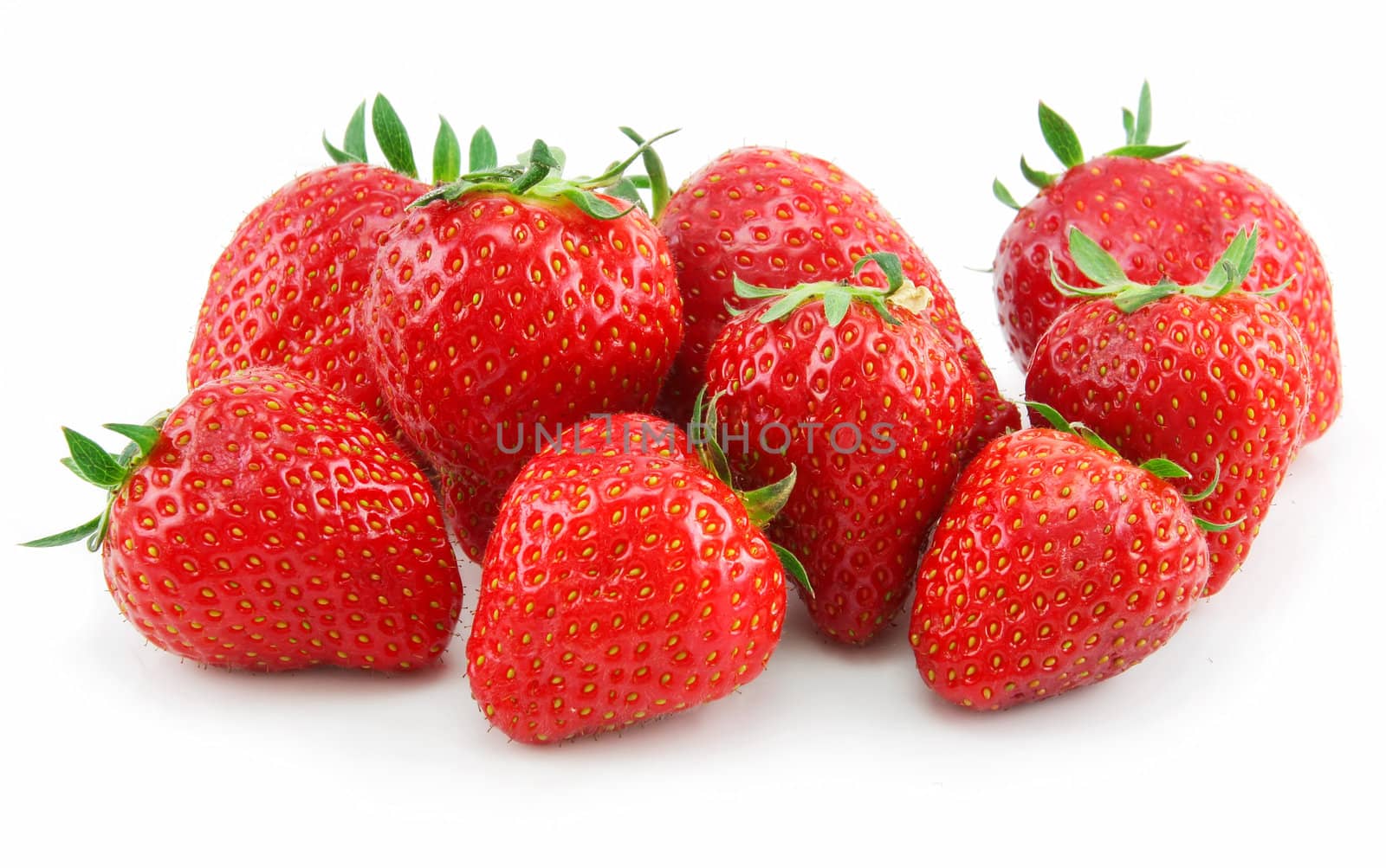 Ripe Strawberries Isolated on White by alphacell