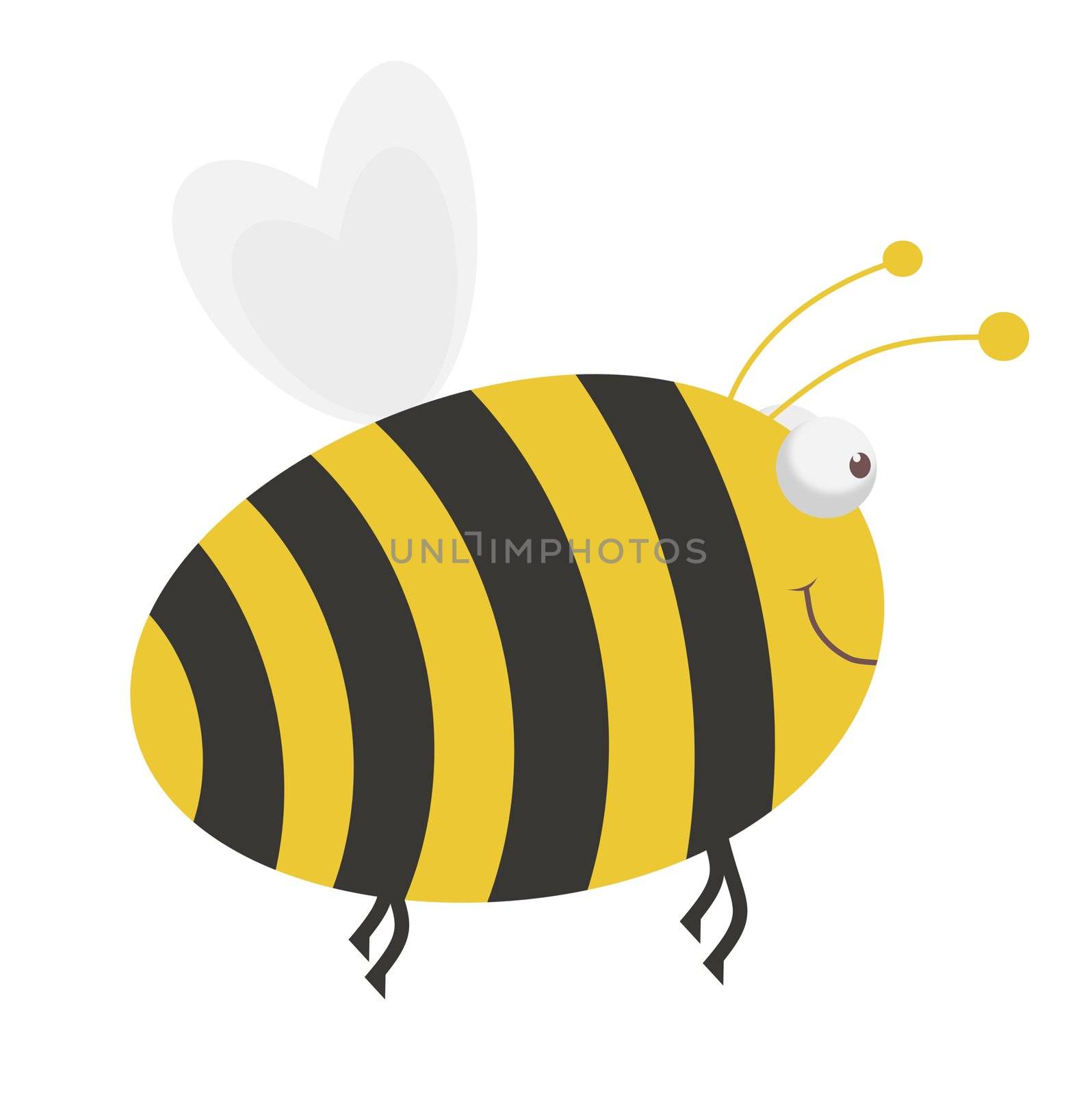 Cartoon illustration of a large honey bee