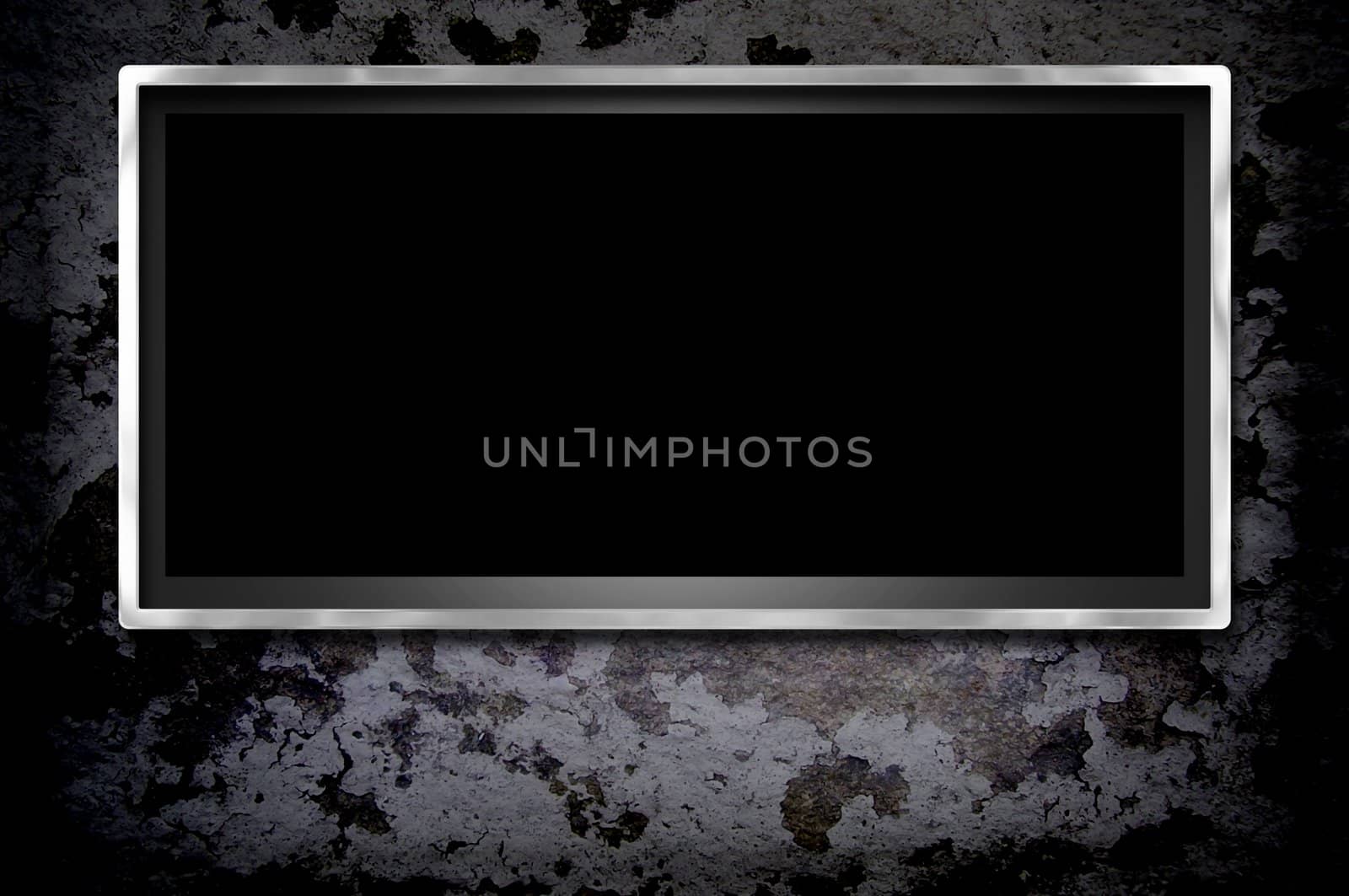 Illustrated video screen on a grunge background