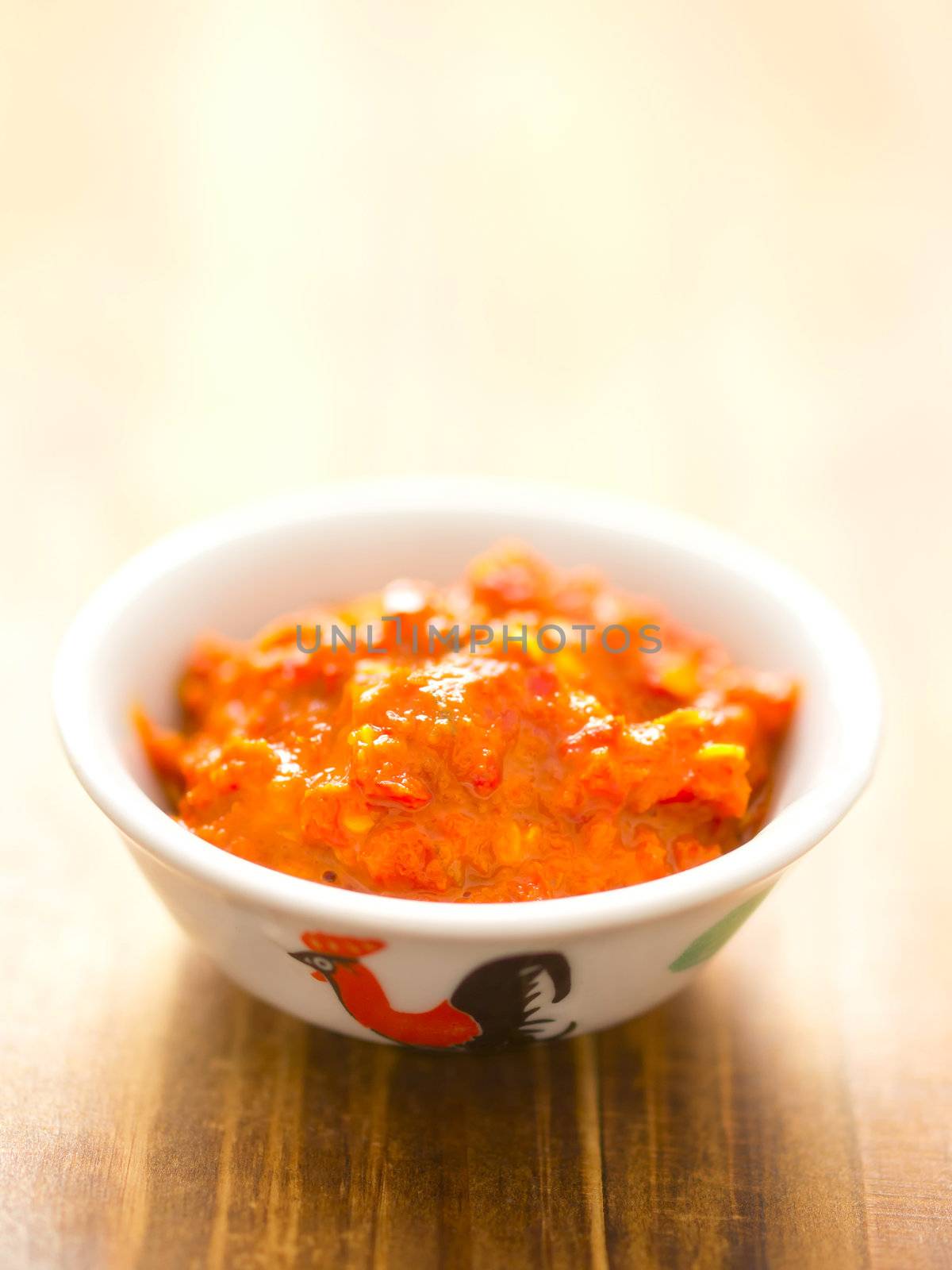 close up of a bowl of fermented shrimp paste