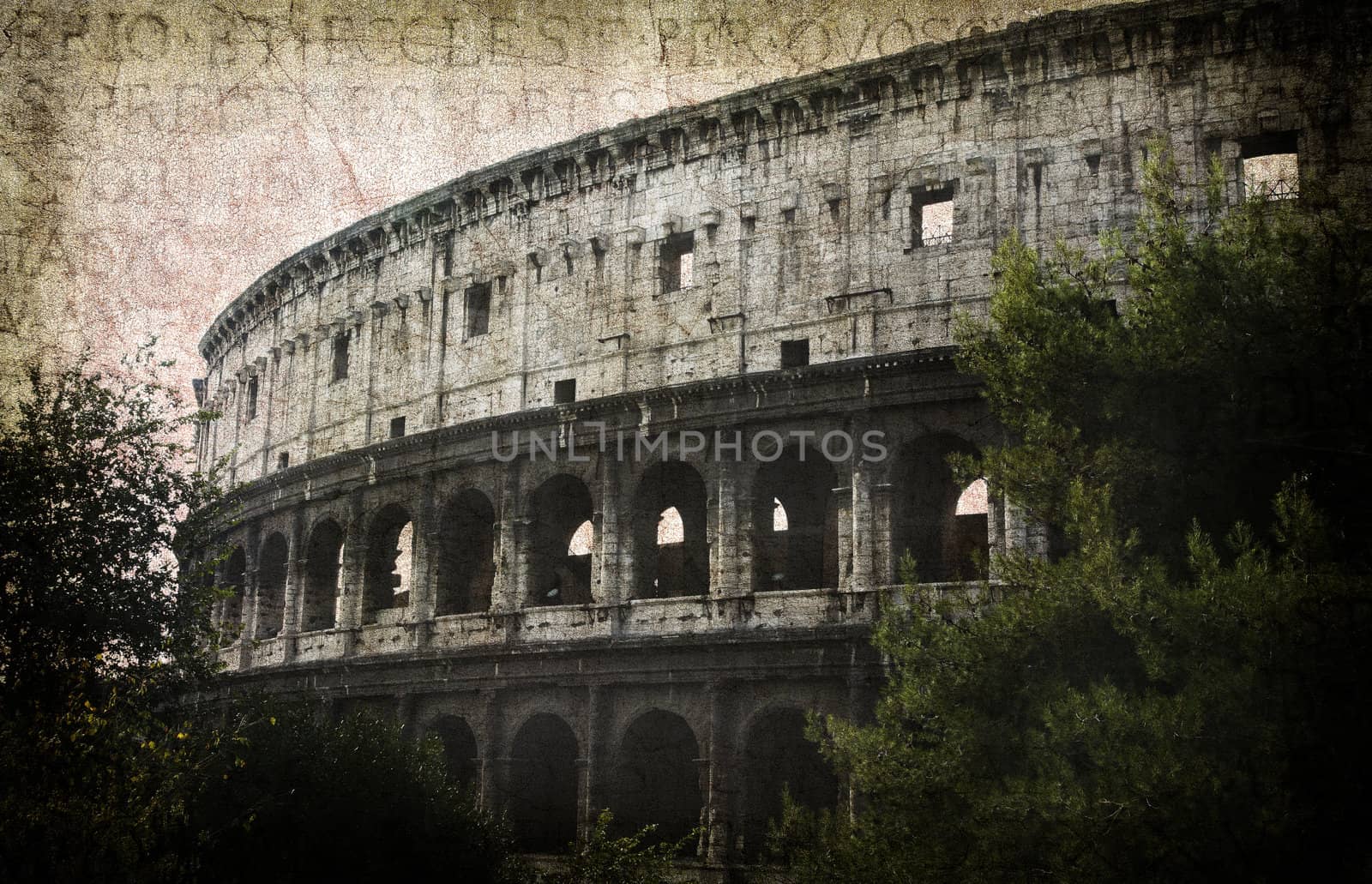 Detail of the Colosseum - Rome, Italy. Postcard from Rome. More of my images worked together to reflect age and time.