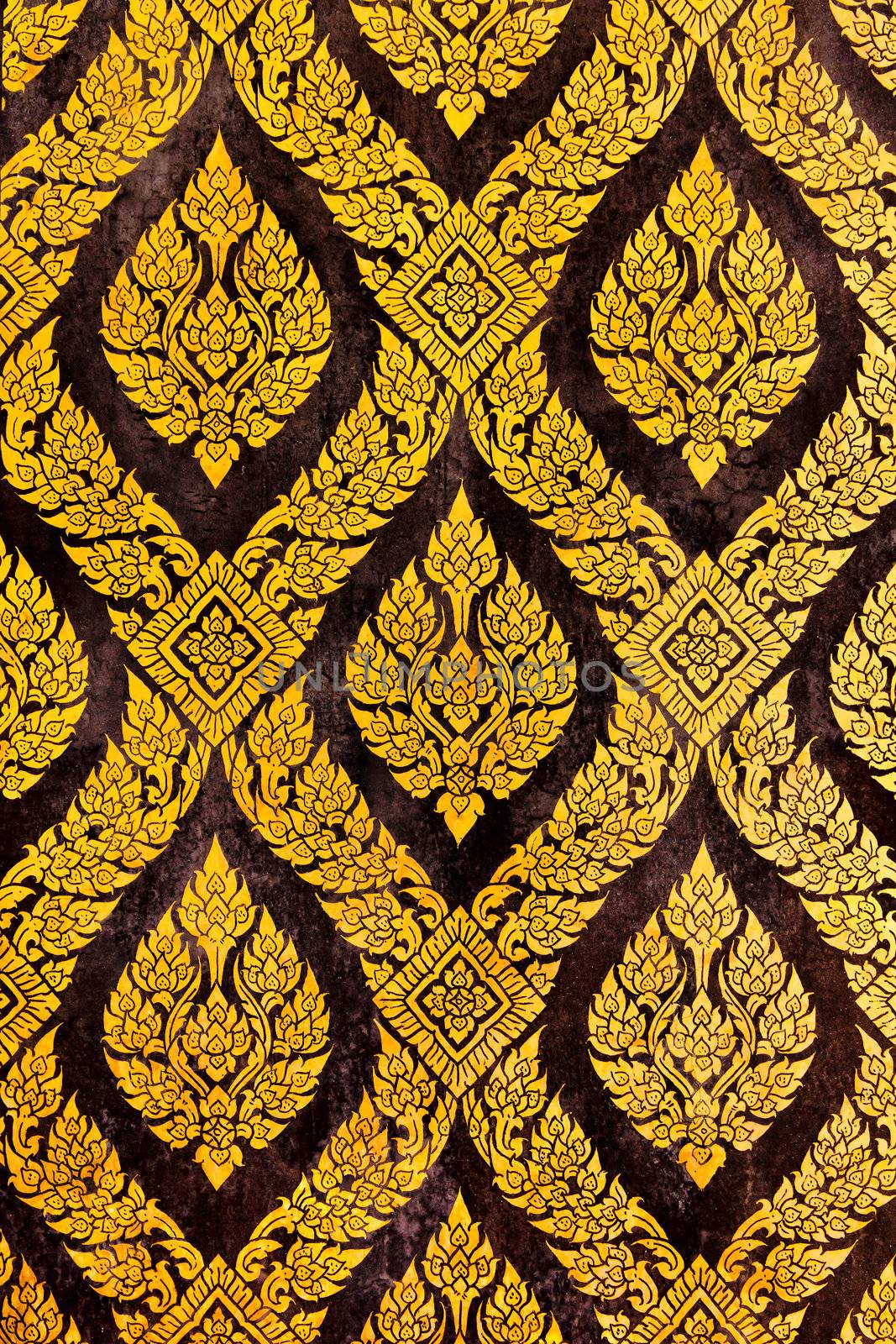 traditional thai style gold painting