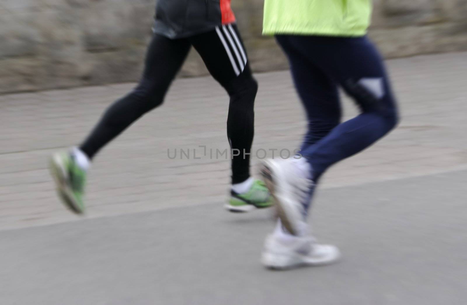 two jogging people