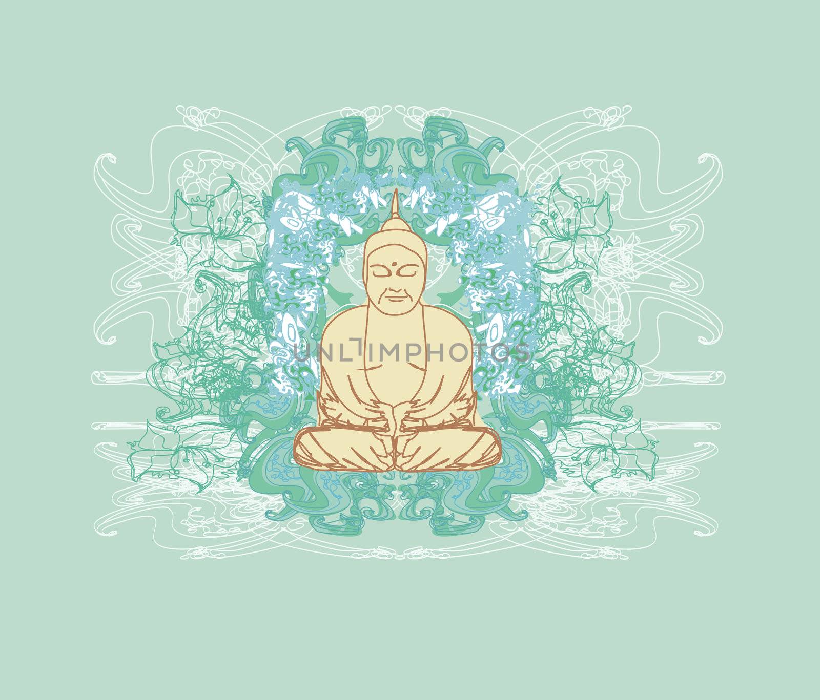 Vector of Chinese Traditional Artistic Buddhism Pattern