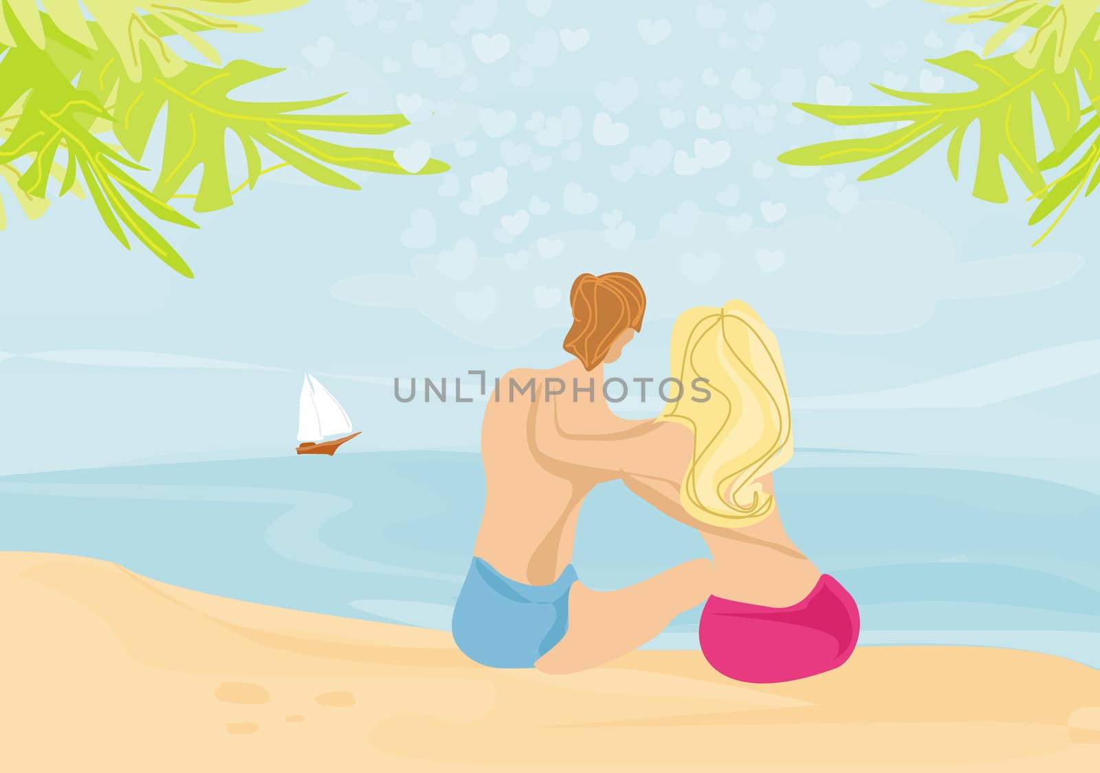 Couple on a tropical beach