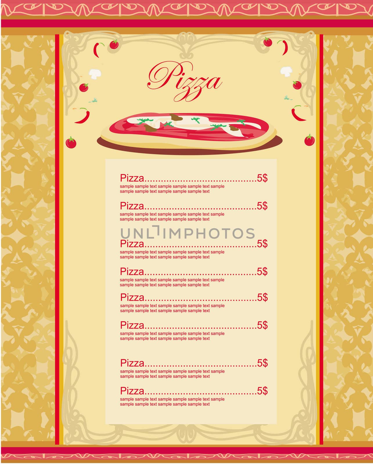 Pizza Menu Template