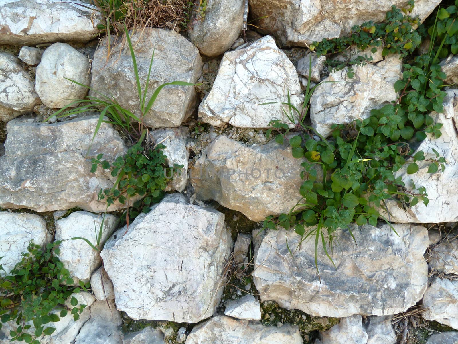 rough old stonework as part of a wall