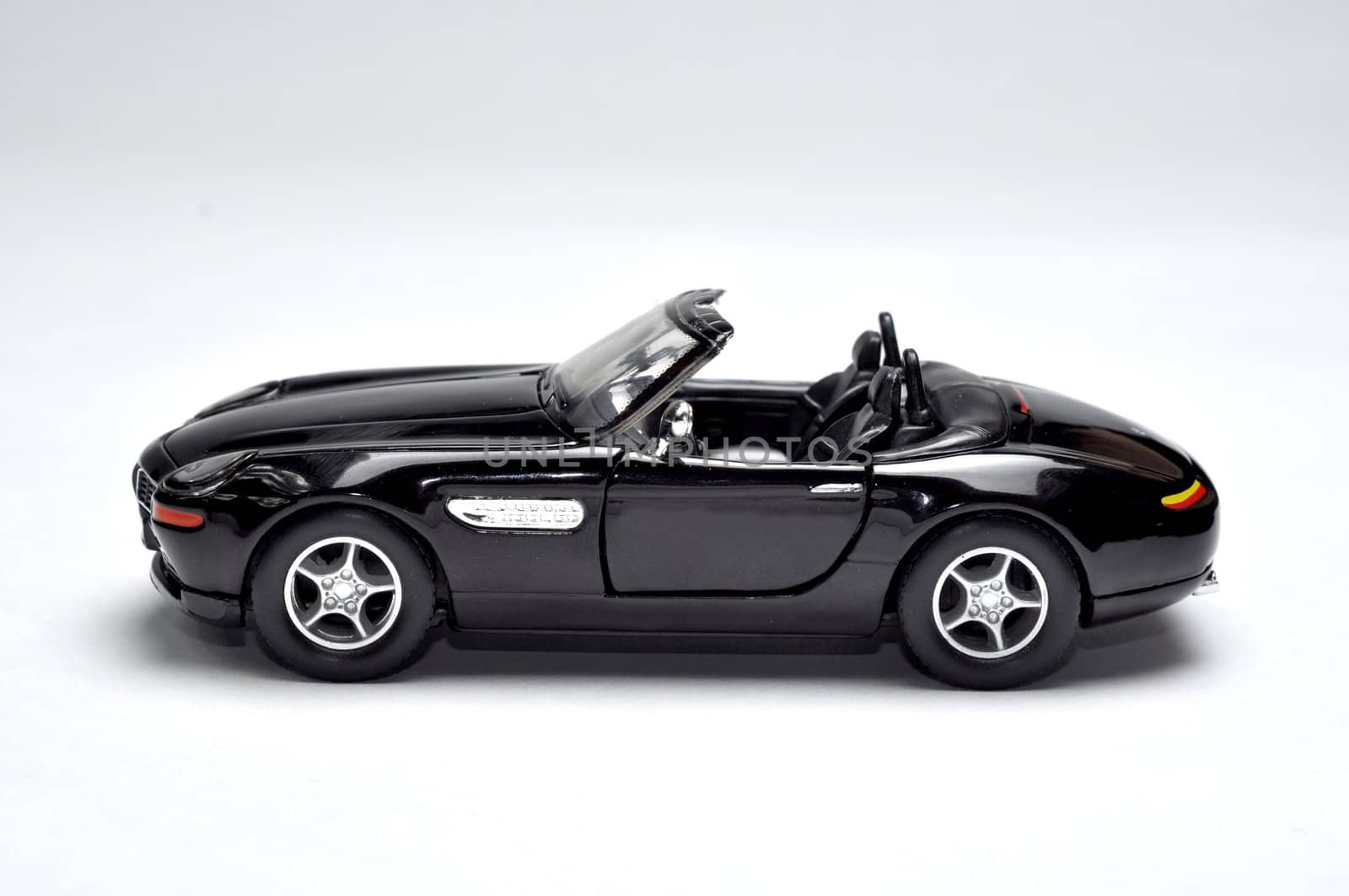 Black sport car on white