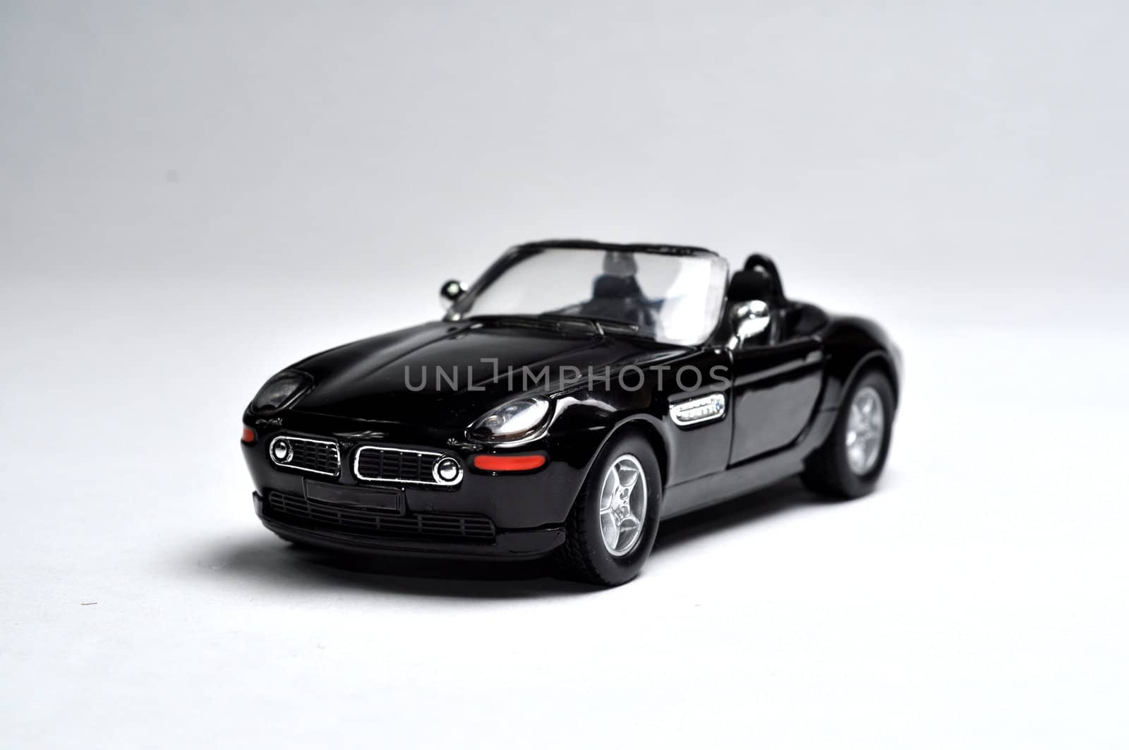 Black sport car on white