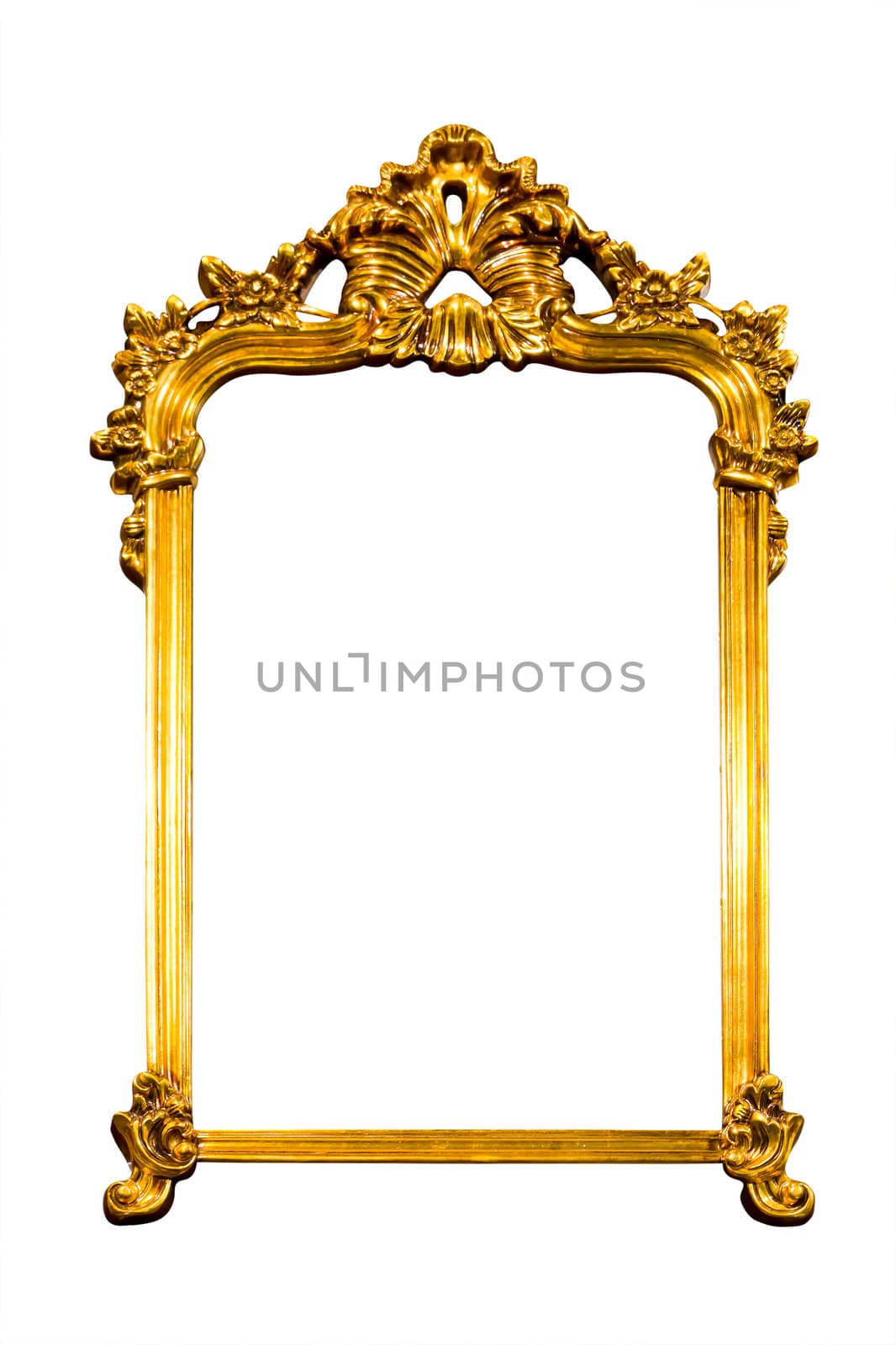 frame of golden isolated with clipping path