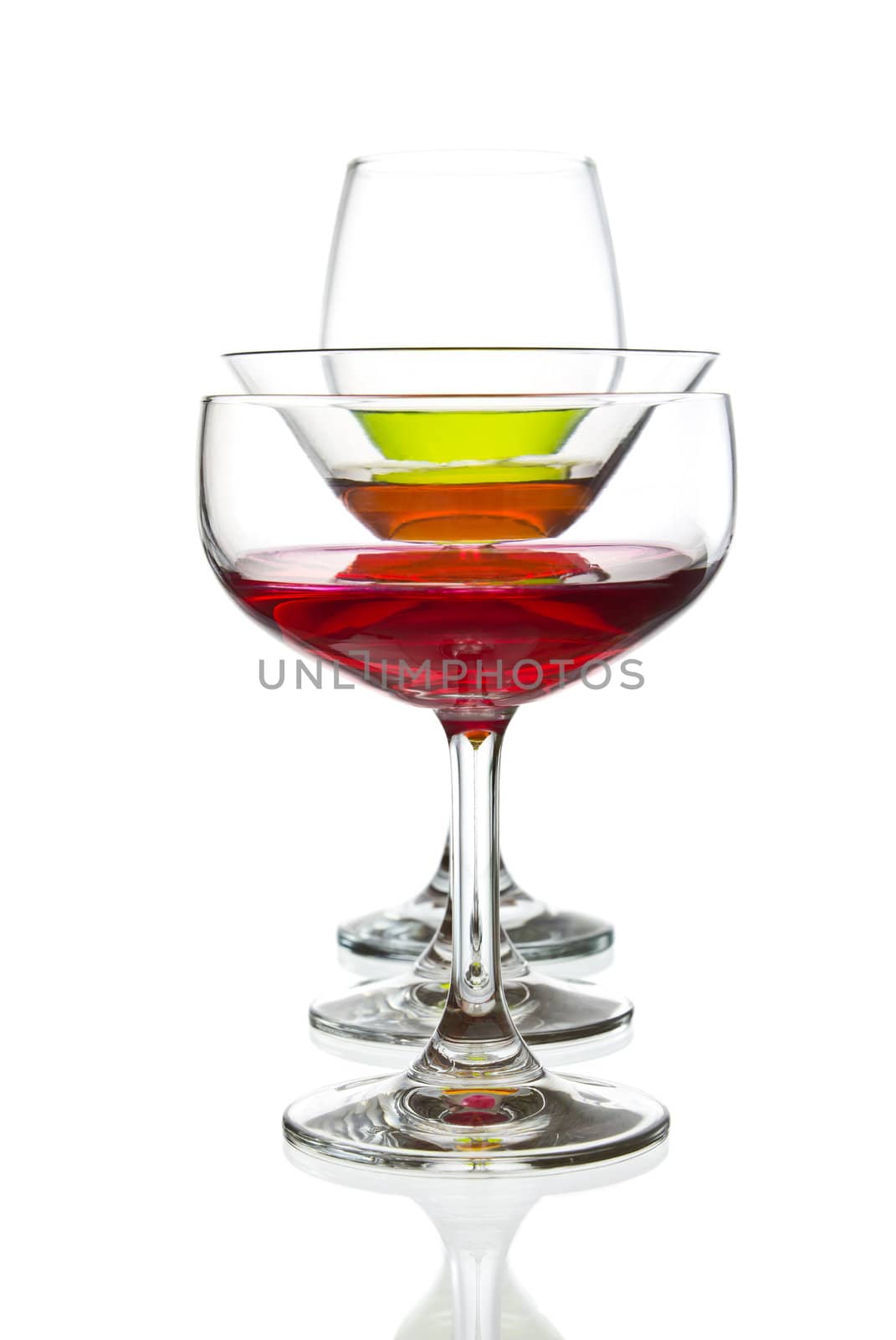 wine glass and red cocktail isolated by tungphoto
