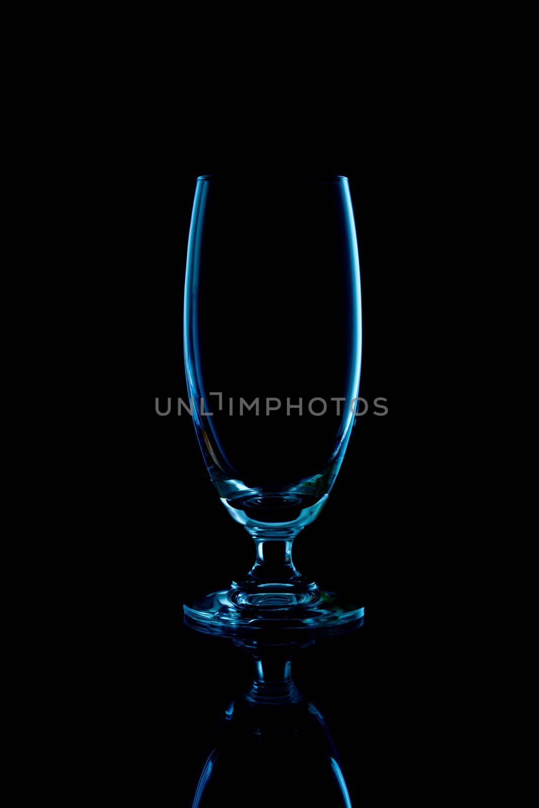 wine glass isolated on black background