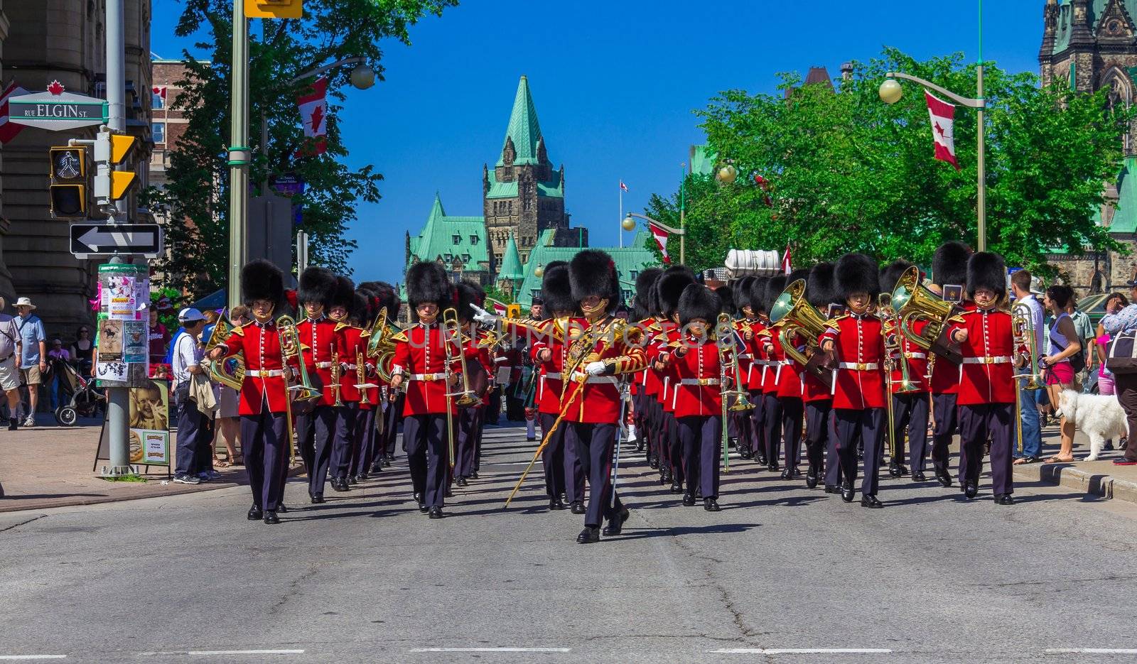 Ceremonial Guard Parade in Ottawa on Parliament Hill, Ontario, Canada