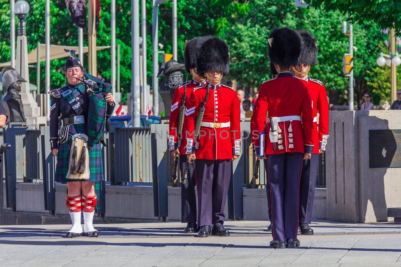 Ceremonial Guard Parade in Ottawa on Parliament Hill, Ontario, Canada