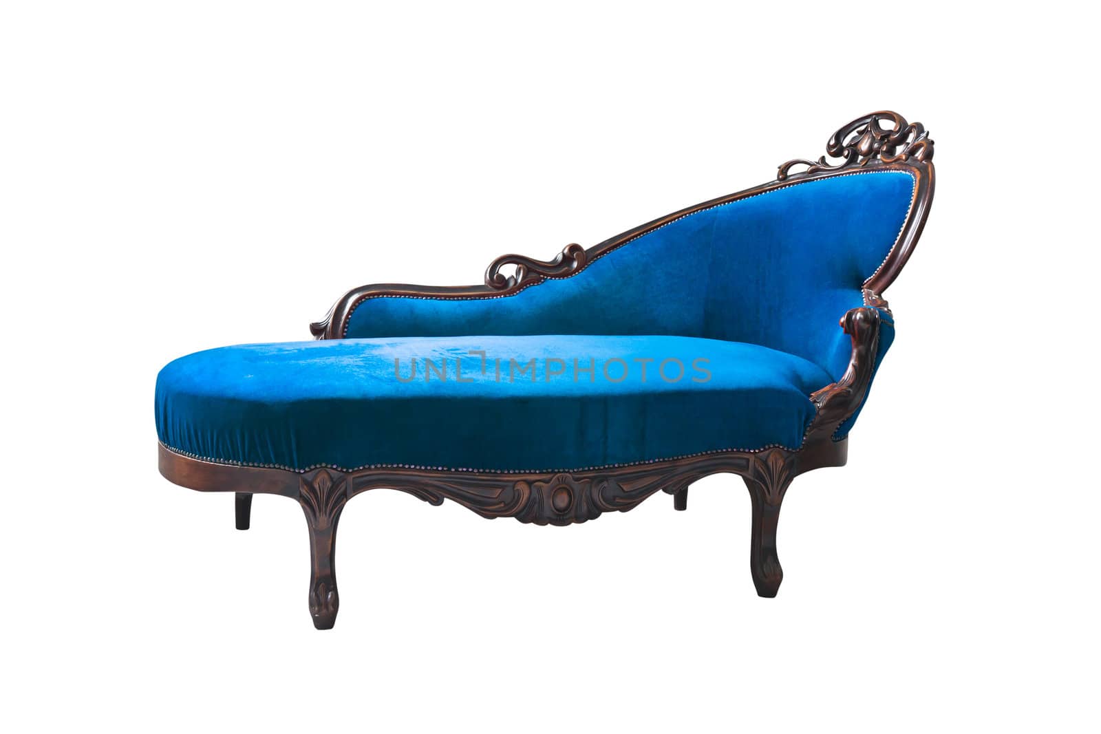 luxury blue sofa isolated with clipping path
