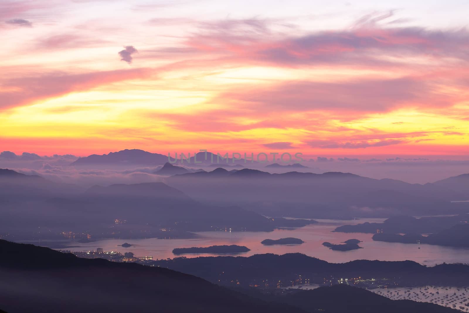 sunset in the mountains 