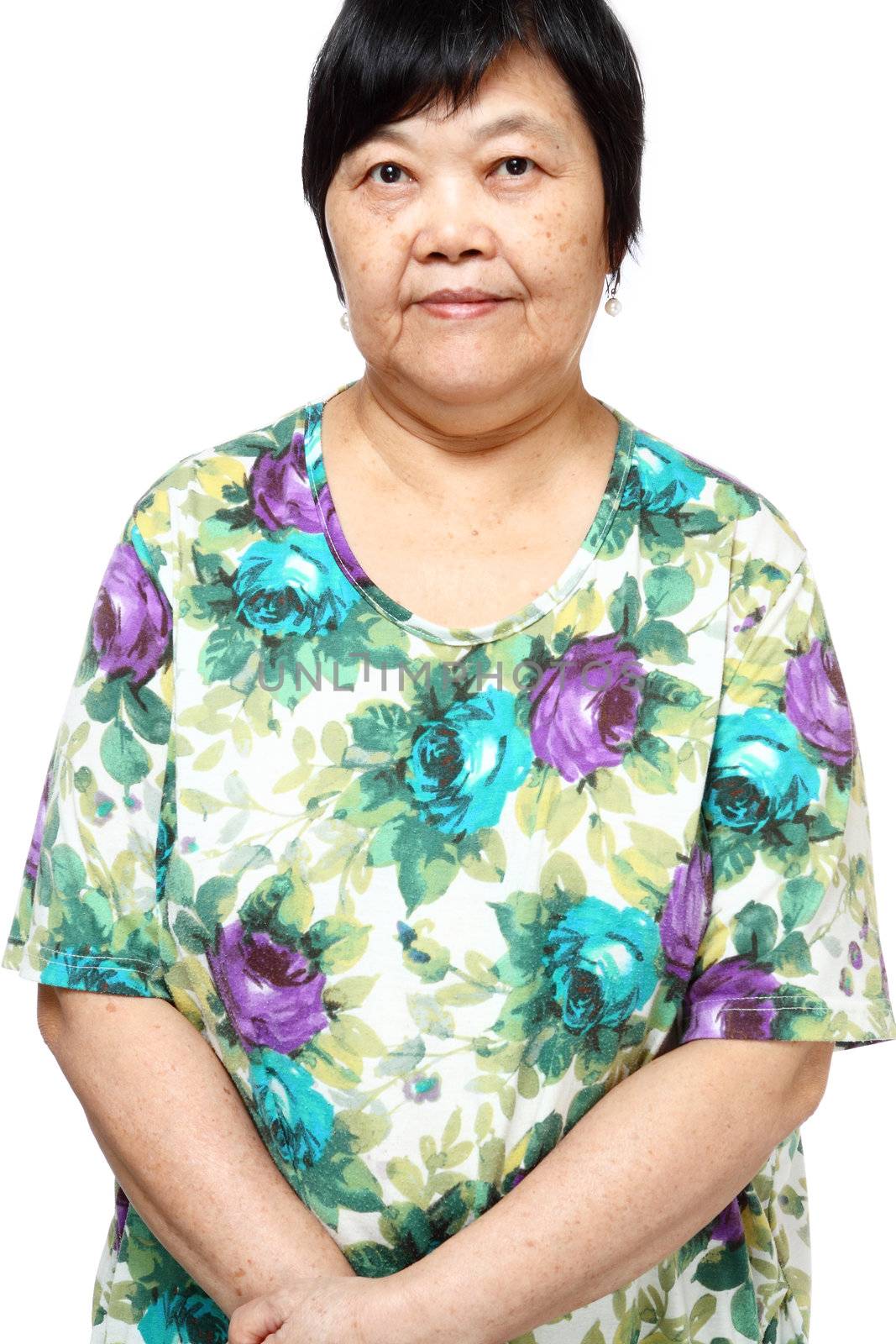 asian woman on white background 