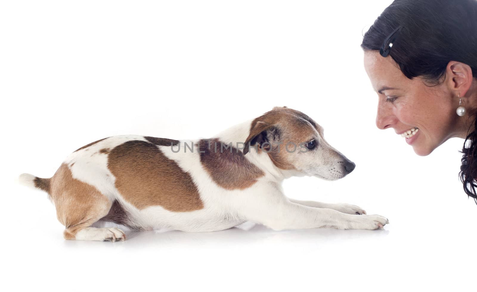 jack russel terrier and woman by cynoclub