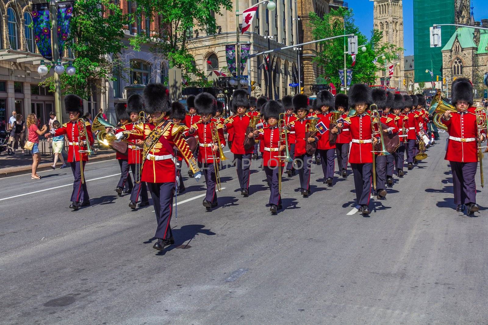 Ceremonial Guard Parade in Ottawa on Parliament Hill, Ontario, Canada