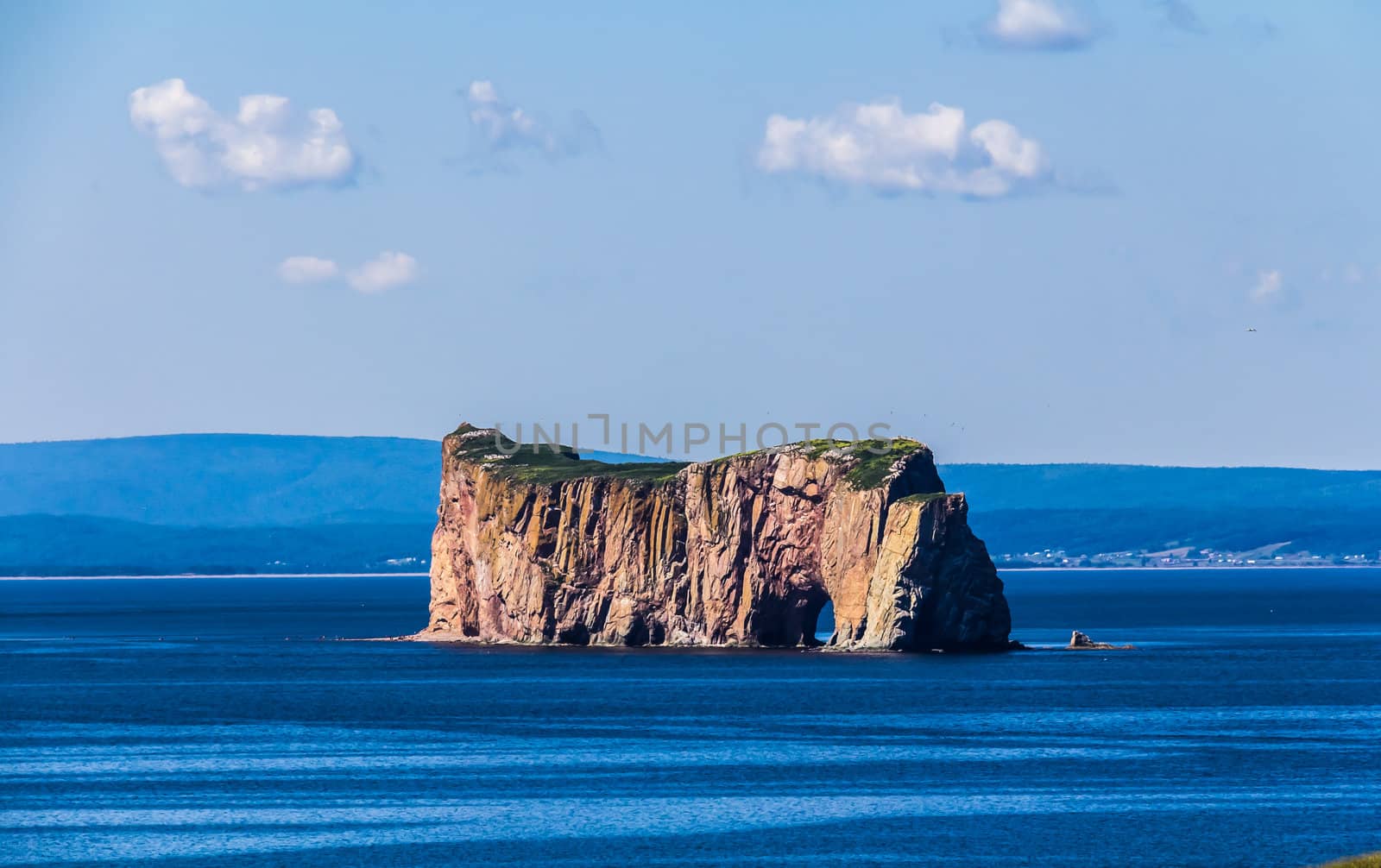 Perce Rock in Saint Lawrence river in Gaspesie, Quebec, Canada