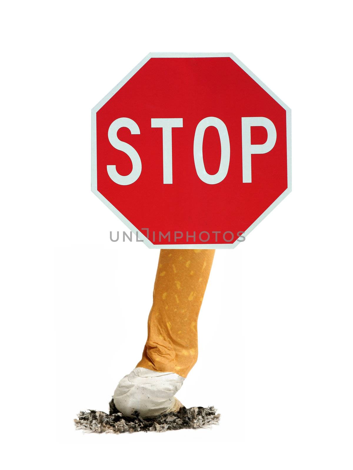 stop smoking sign isolated on white background