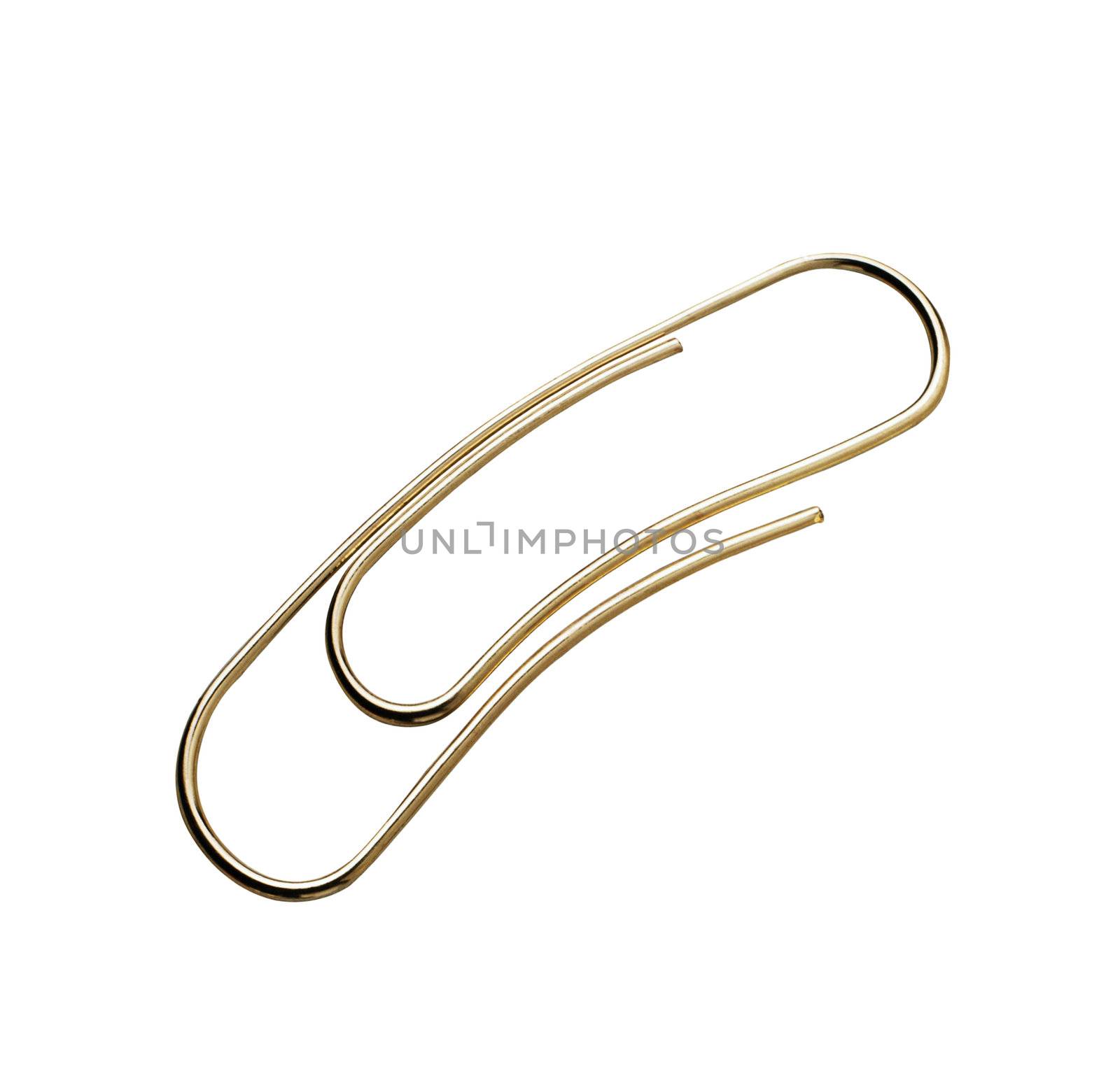 Paper clip isolated on white background