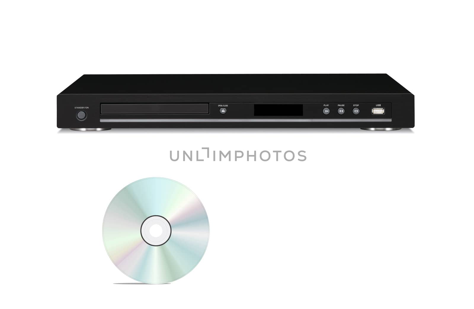 DVD player with cd disk isolated