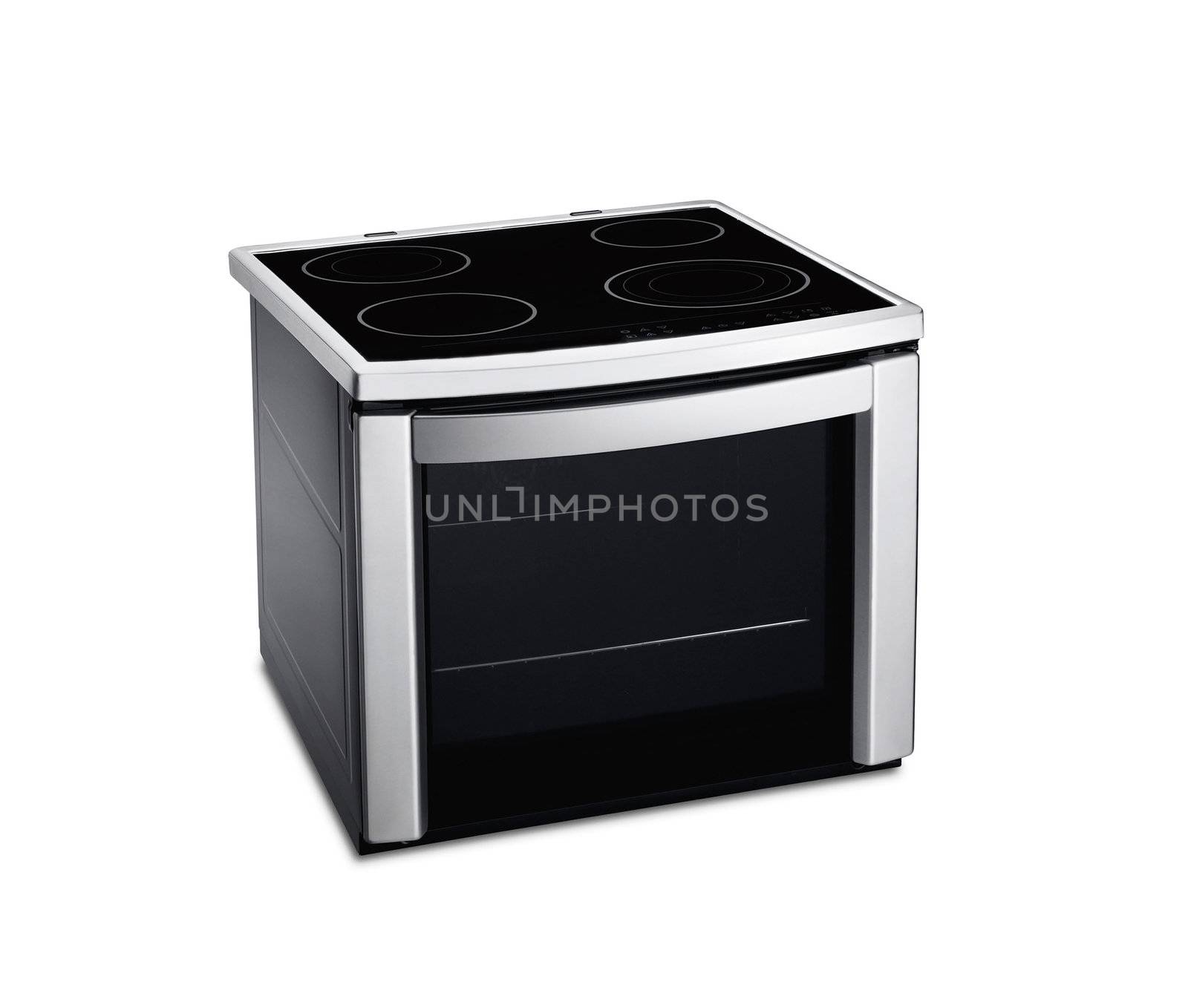 Electric cooker and oven, on a white background