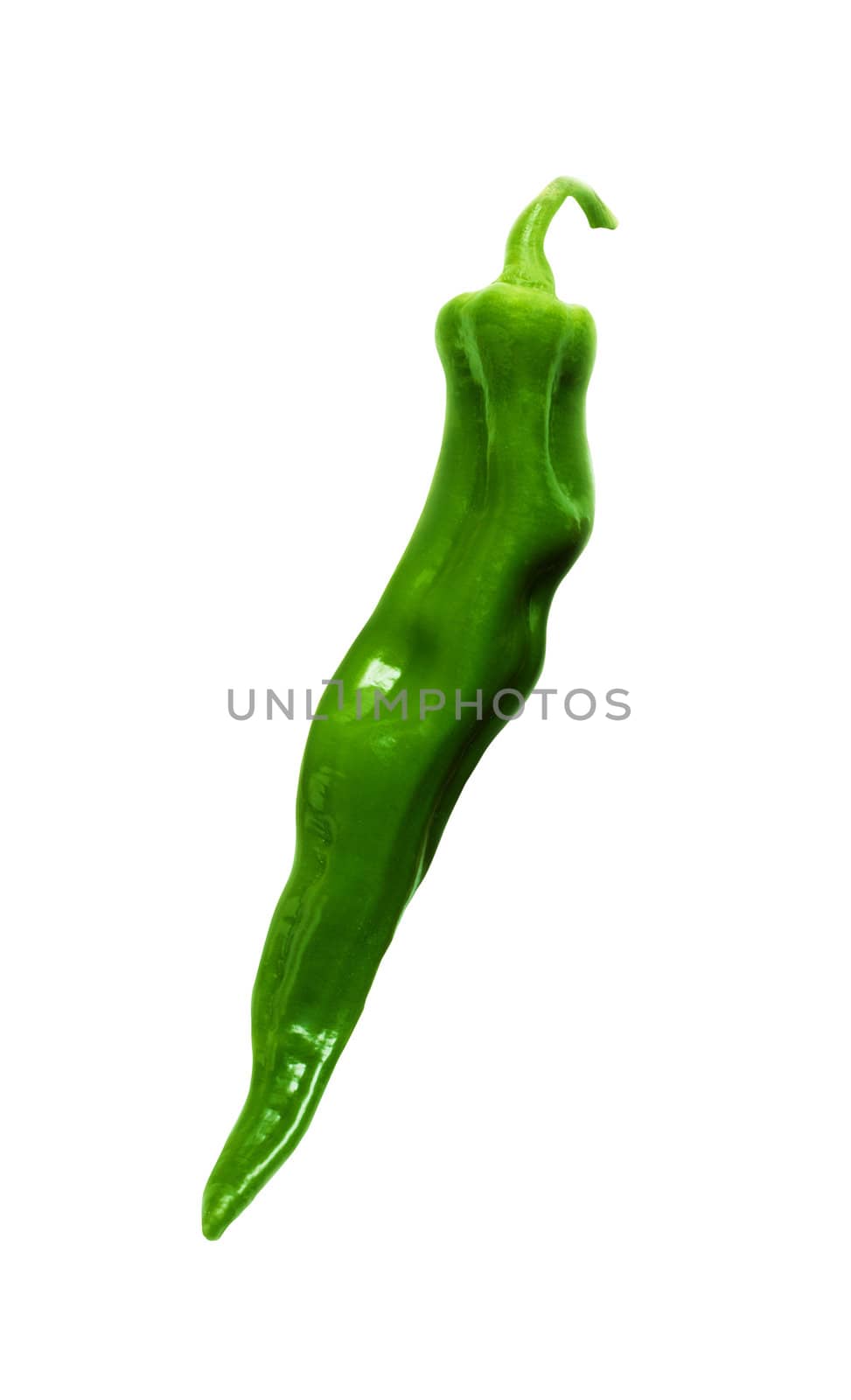 green pepper isolated on white background