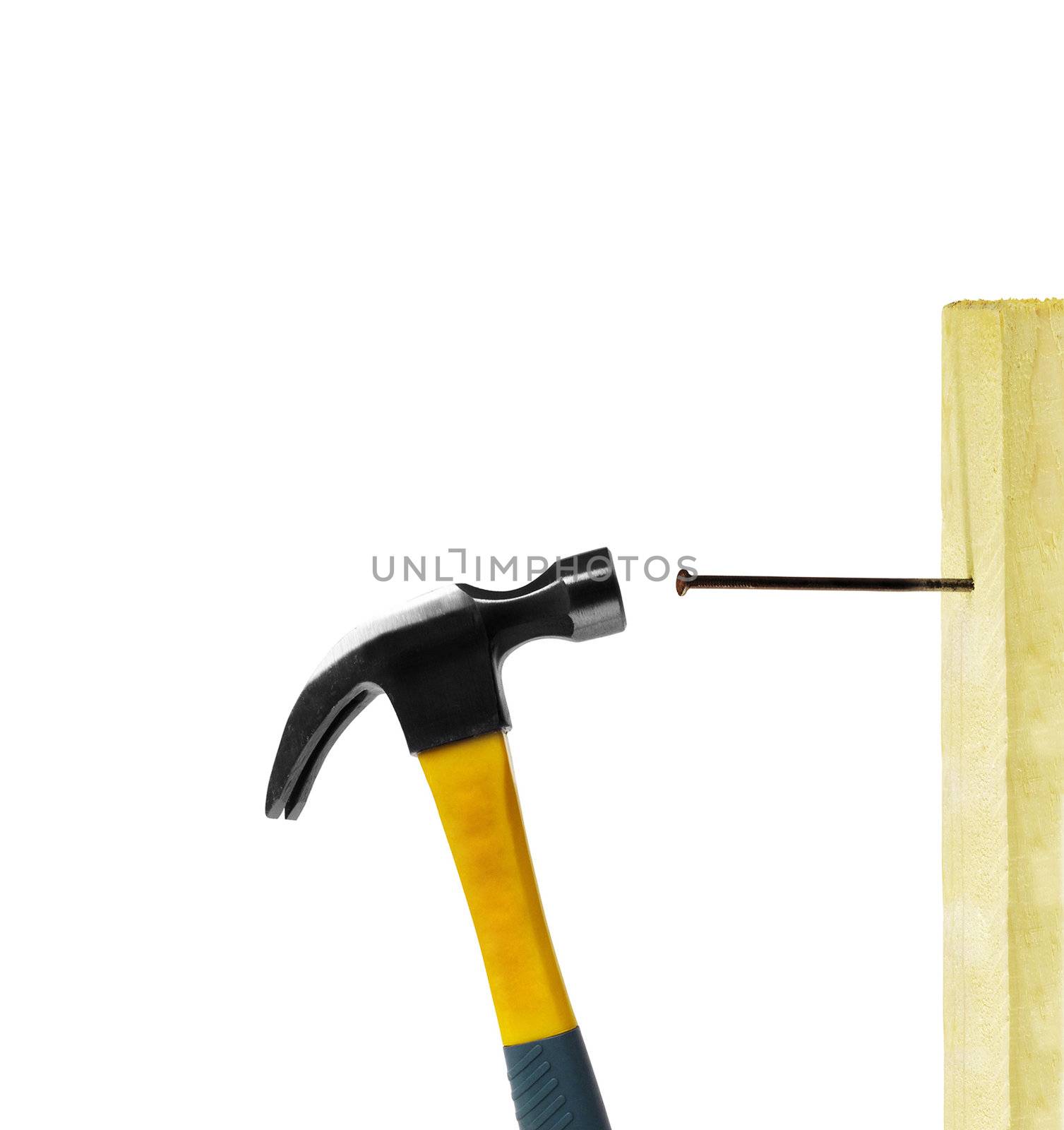 hummer and nail isolated on white background