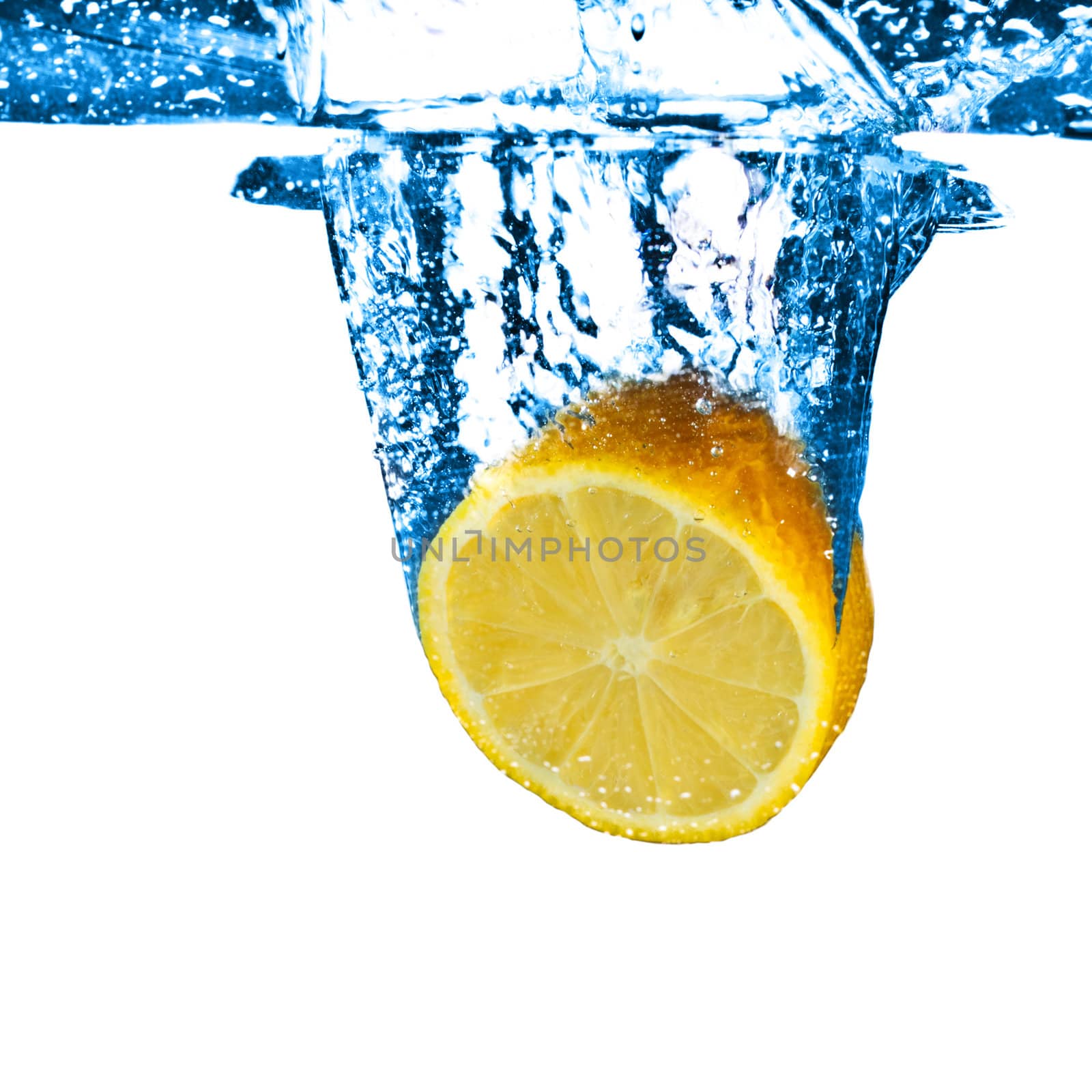 Lemon In Water Splash by petr_malyshev