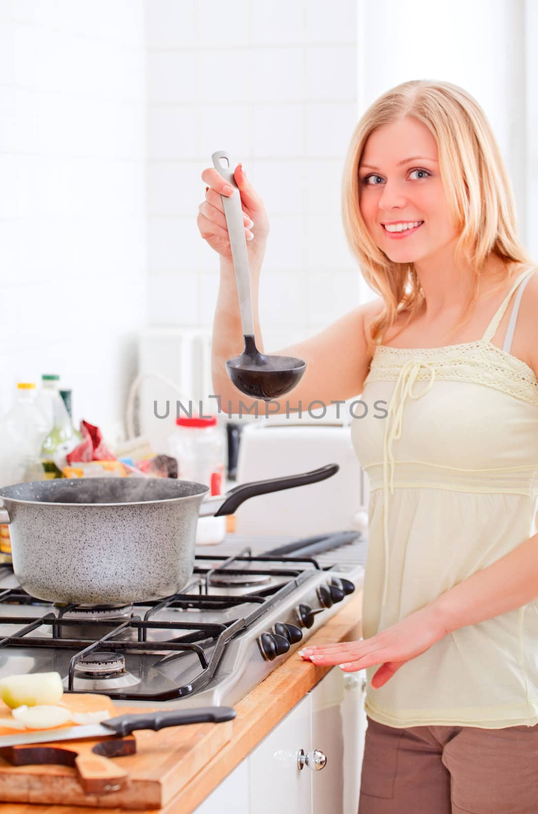Cute Girl Cooking by petr_malyshev