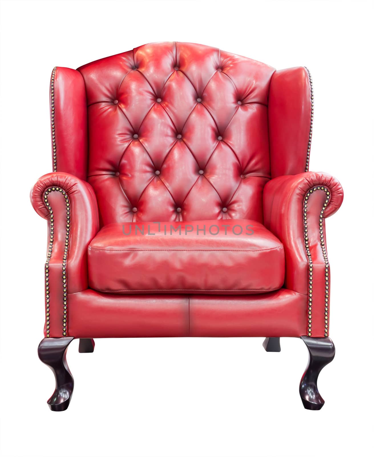 red luxury armchair isolated with clipping path by tungphoto