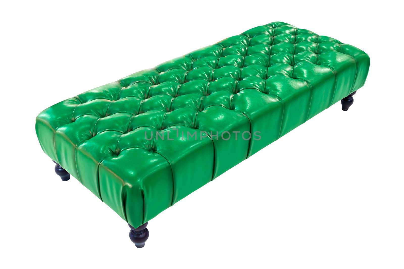 green luxury sofa isolated with clipping path