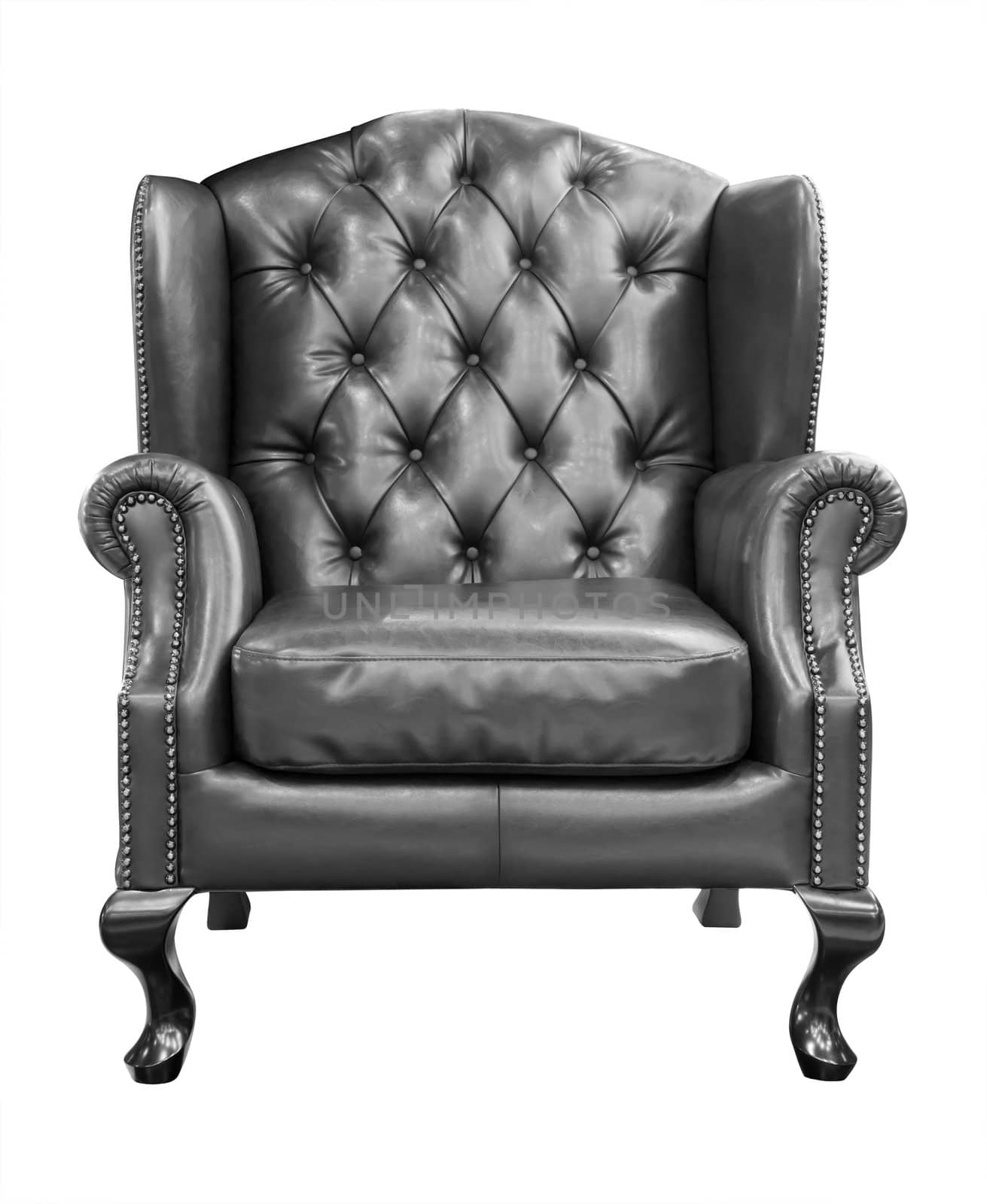 black luxury armchair isolated with clipping path