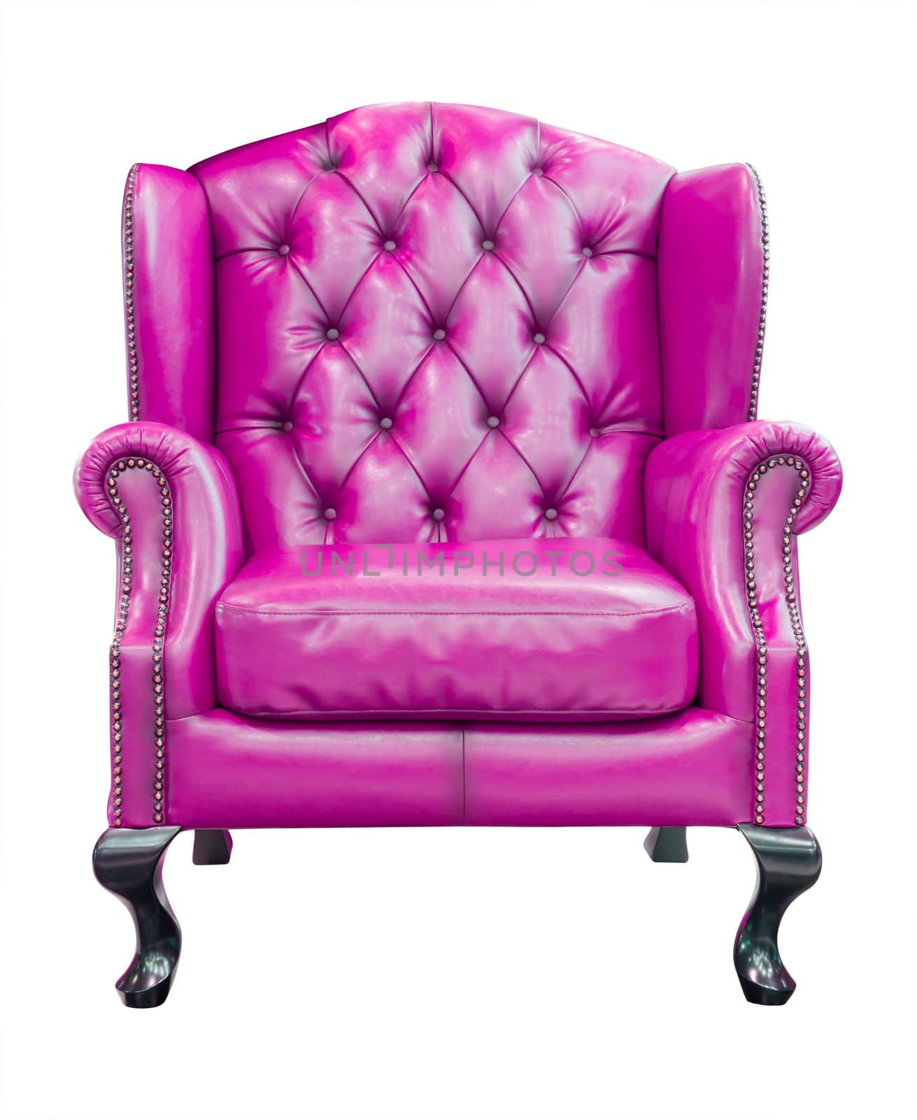 purple luxury armchair isolated with clipping path by tungphoto