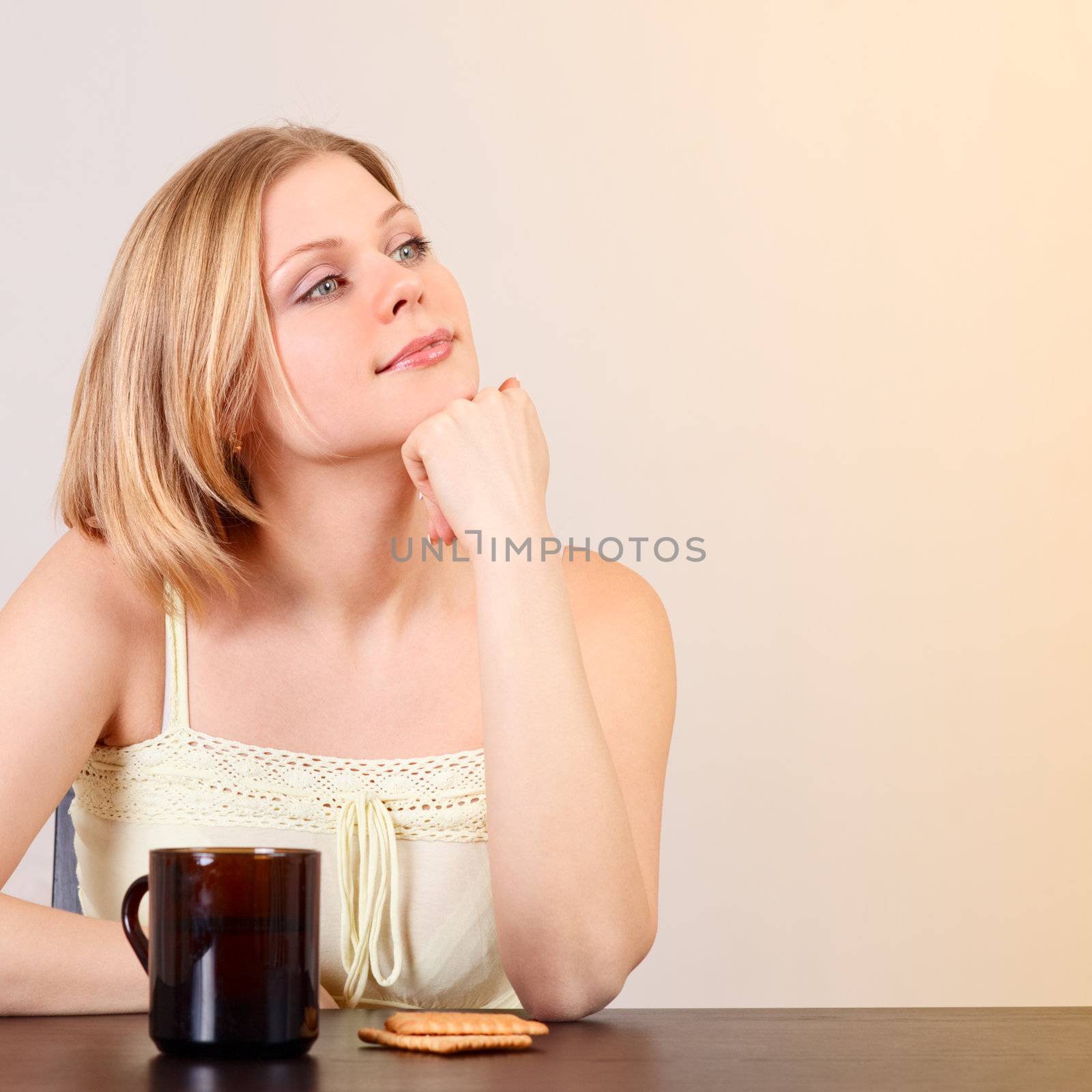 Woman Drink Tea by petr_malyshev