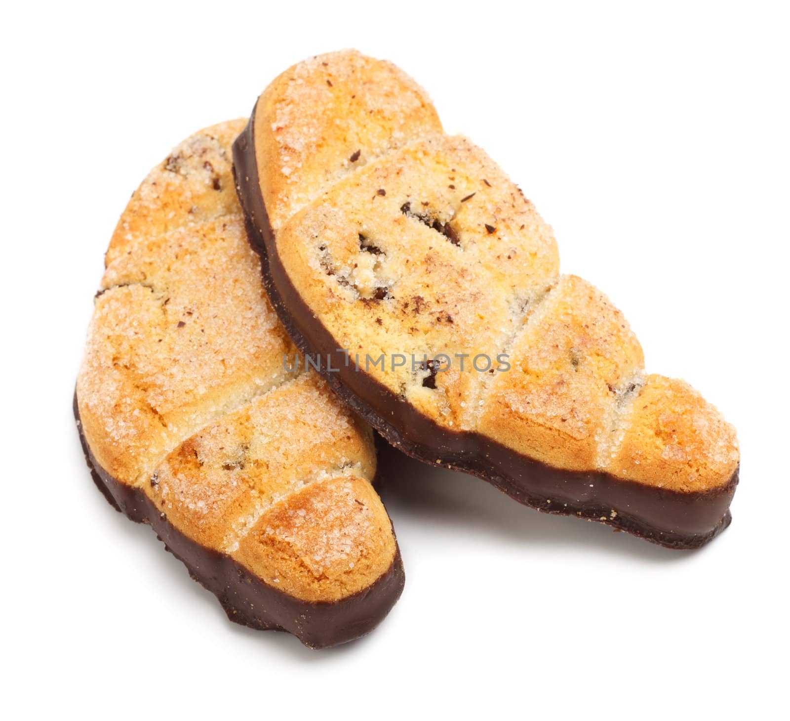 shortcake chocolate cookies isolated on white background