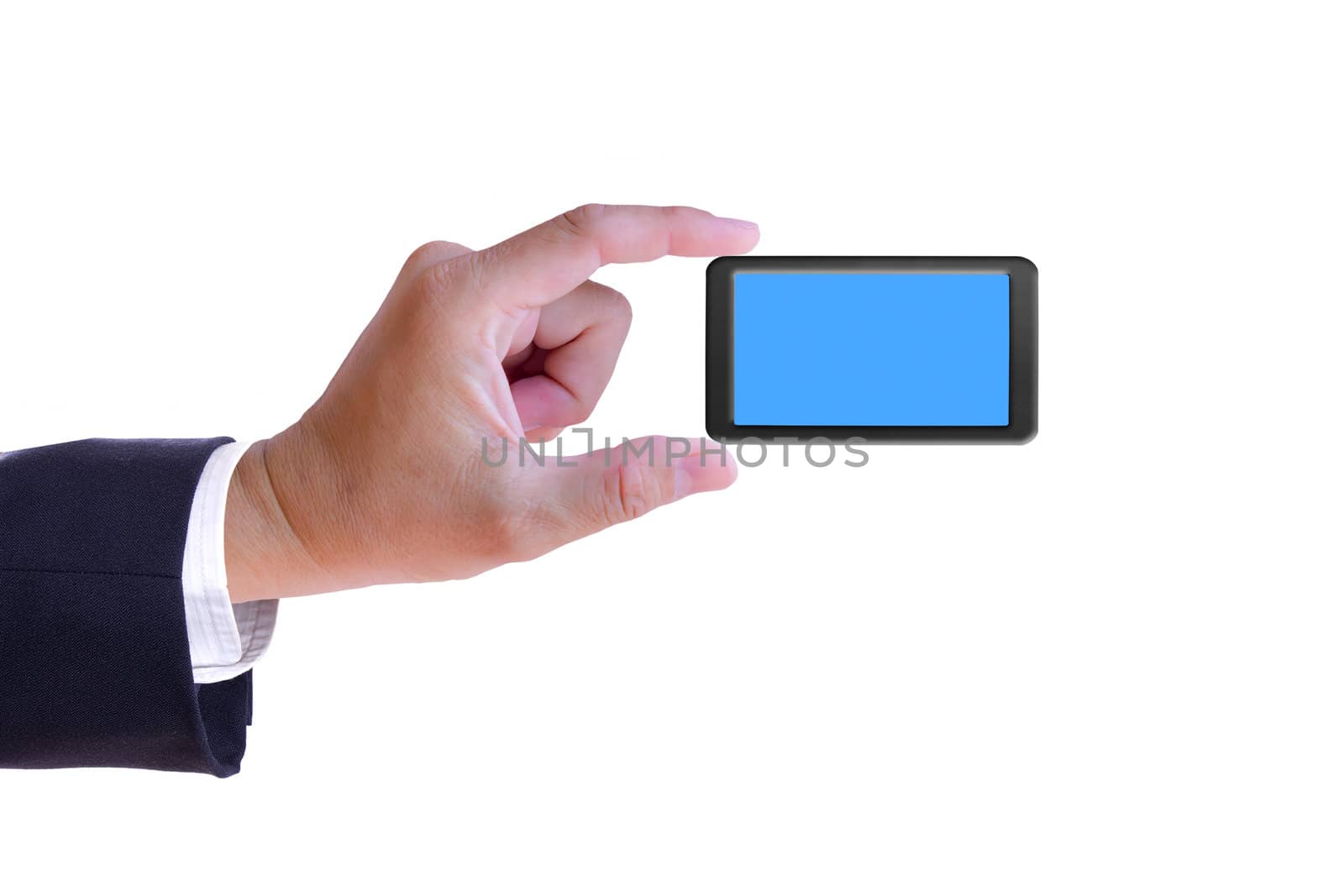 business hand holding mobile phone